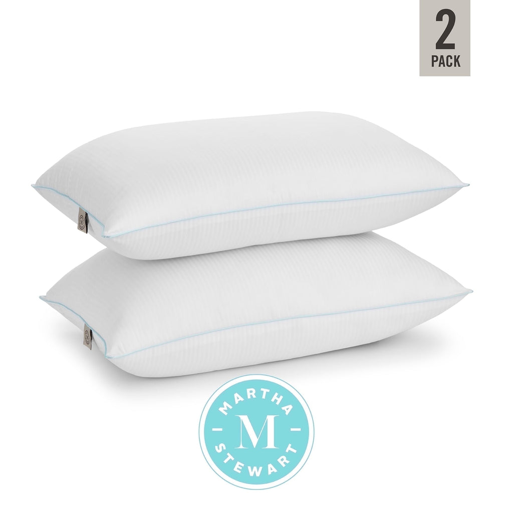Decorative Plump Classic Stripe Bed Pillows Standard / Queen Size Set Of 2, Enhanced Loft Plush Pillow for All Sleep Positions, 20" x ... - Decorative Throw Pillow Cushion for Sofa & Bed Detail