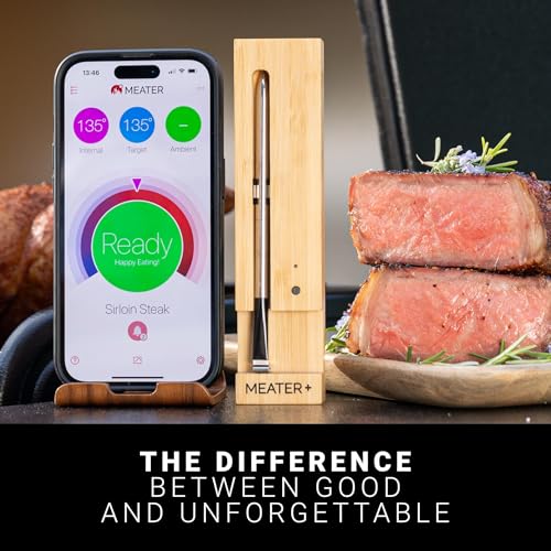 refined MEATER Plus: Smart Bluetooth Wireless Meat Thermometer Digital | BBQ, Essentials