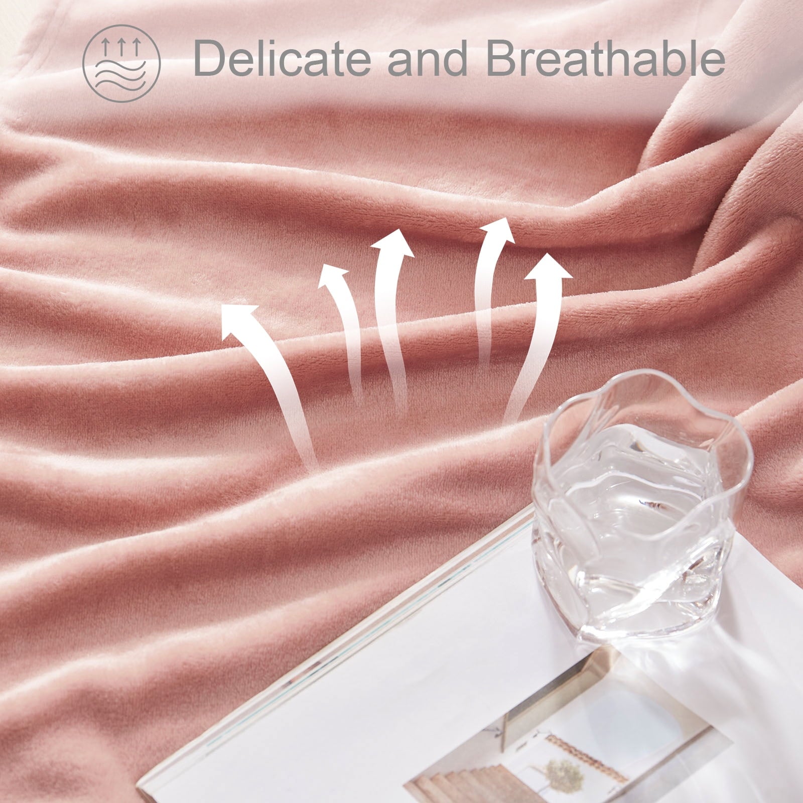 Decorative Knitted Fleece Throw Blanket for Couch, Sofa, Super Soft and Warm Blankets, Pink Throw All Season Use, Cozy, Plush, Lightweig... - Lightweight Plush Warm Blanket for All Seasons Detail