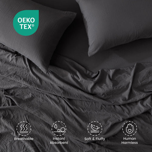 Breathable Luxury Bed Sheets - Full Size Bed Sheets - Washed Microfiber - 4 Piece Hotel Luxury Bedding Sheets with Fitted Sheet, Flat S... - Premium Ultra-Soft Pillowcase Pair for Sleeping Detail