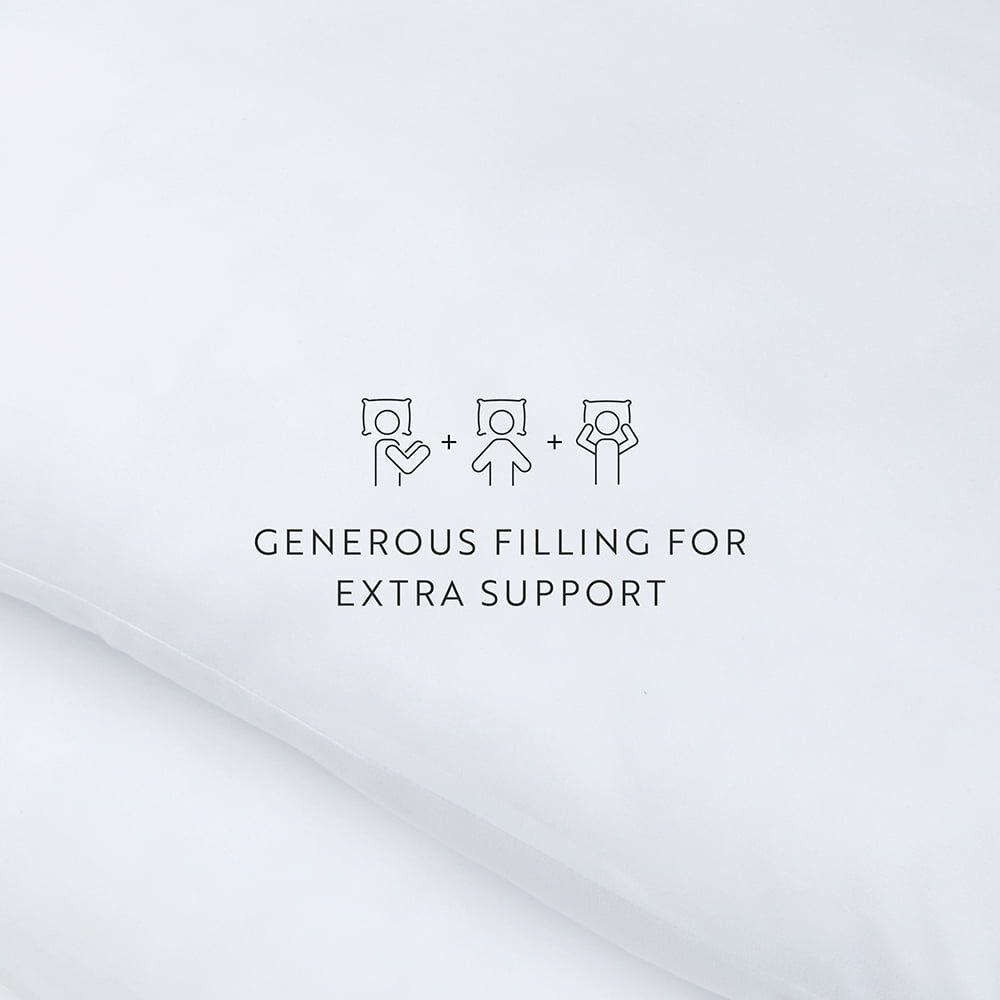 Decorative Plump Plush Bed Pillows 2-Pack For All Sleep Styles - Back, Side and Stomach Sleepers - in King Size - Orthopedic Shredded Foam Bed Pillow Set Detail