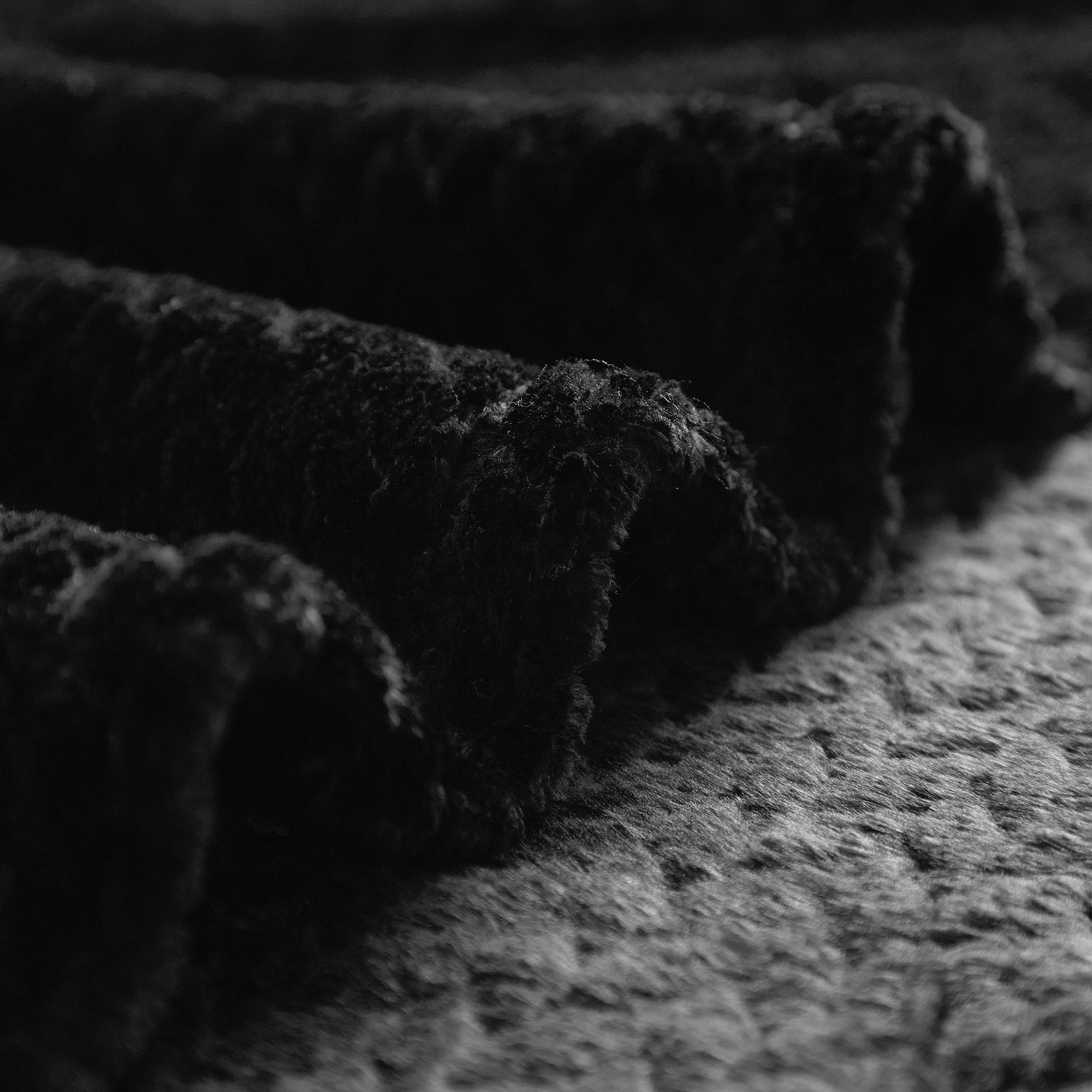 Lightweight Warm Cozy Textured Plush Throw Blanket, Black, 50"x60" All Ages - Cozy Fleece Throw Blanket for Couch & Bed Detail