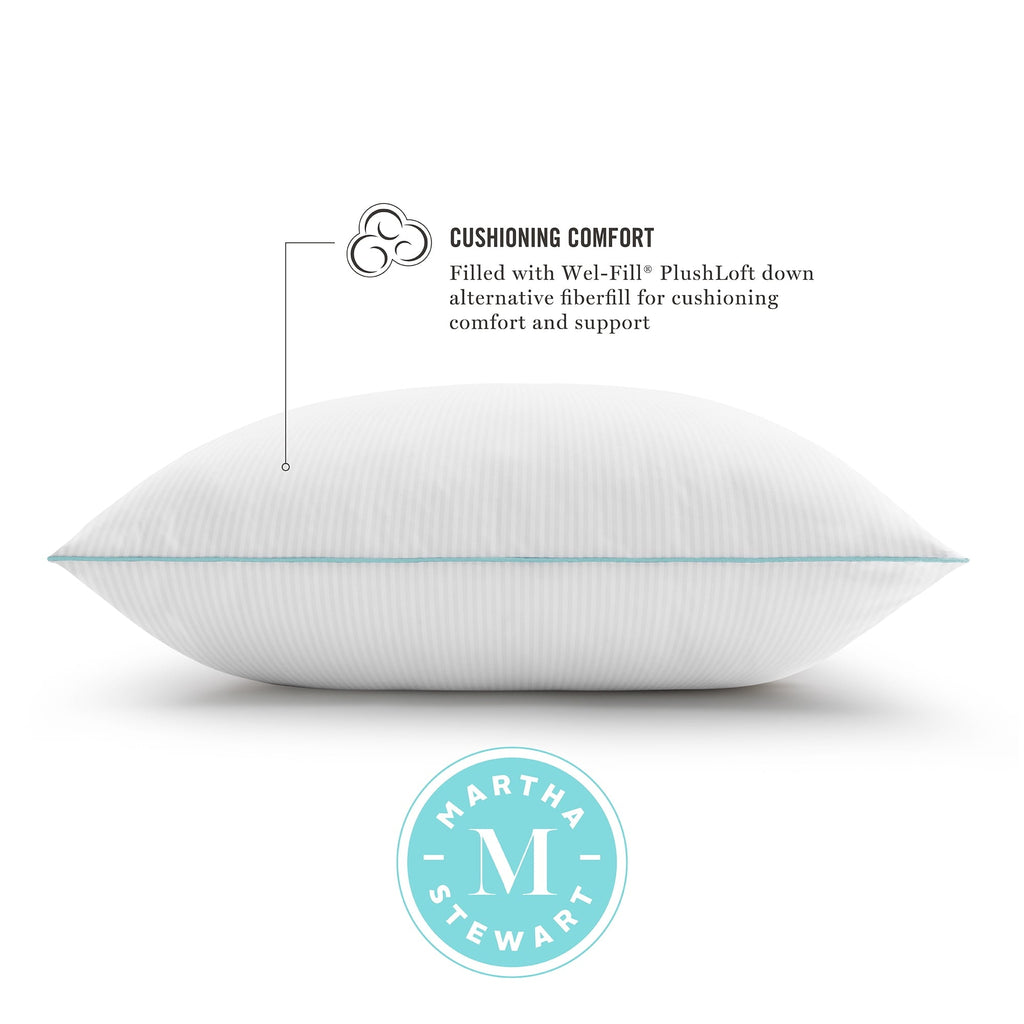 Decorative Plump Classic Stripe Bed Pillows Standard / Queen Size Set Of 2, Enhanced Loft Plush Pillow for All Sleep Positions, 20" x ... - Decorative Throw Pillow Cushion for Sofa & Bed Detail