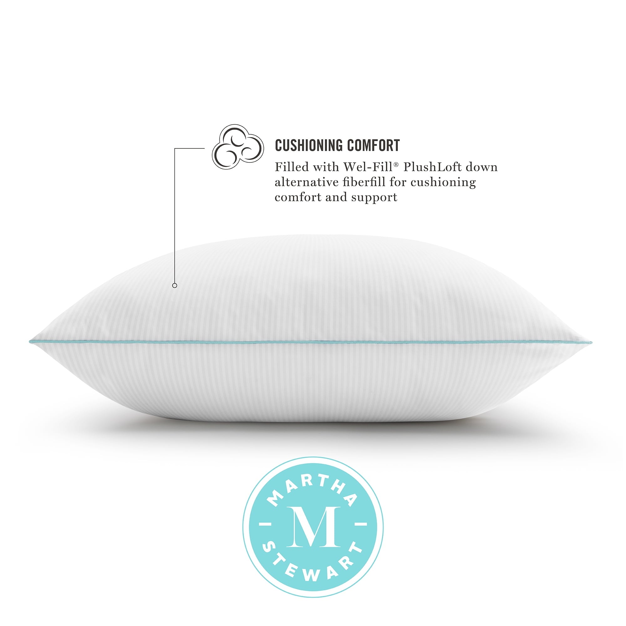 Decorative Plump Classic Stripe Bed Pillows Standard / Queen Size Set Of 2, Enhanced Loft Plush Pillow for All Sleep Positions, 20" x ... - Decorative Throw Pillow Cushion for Sofa & Bed Detail