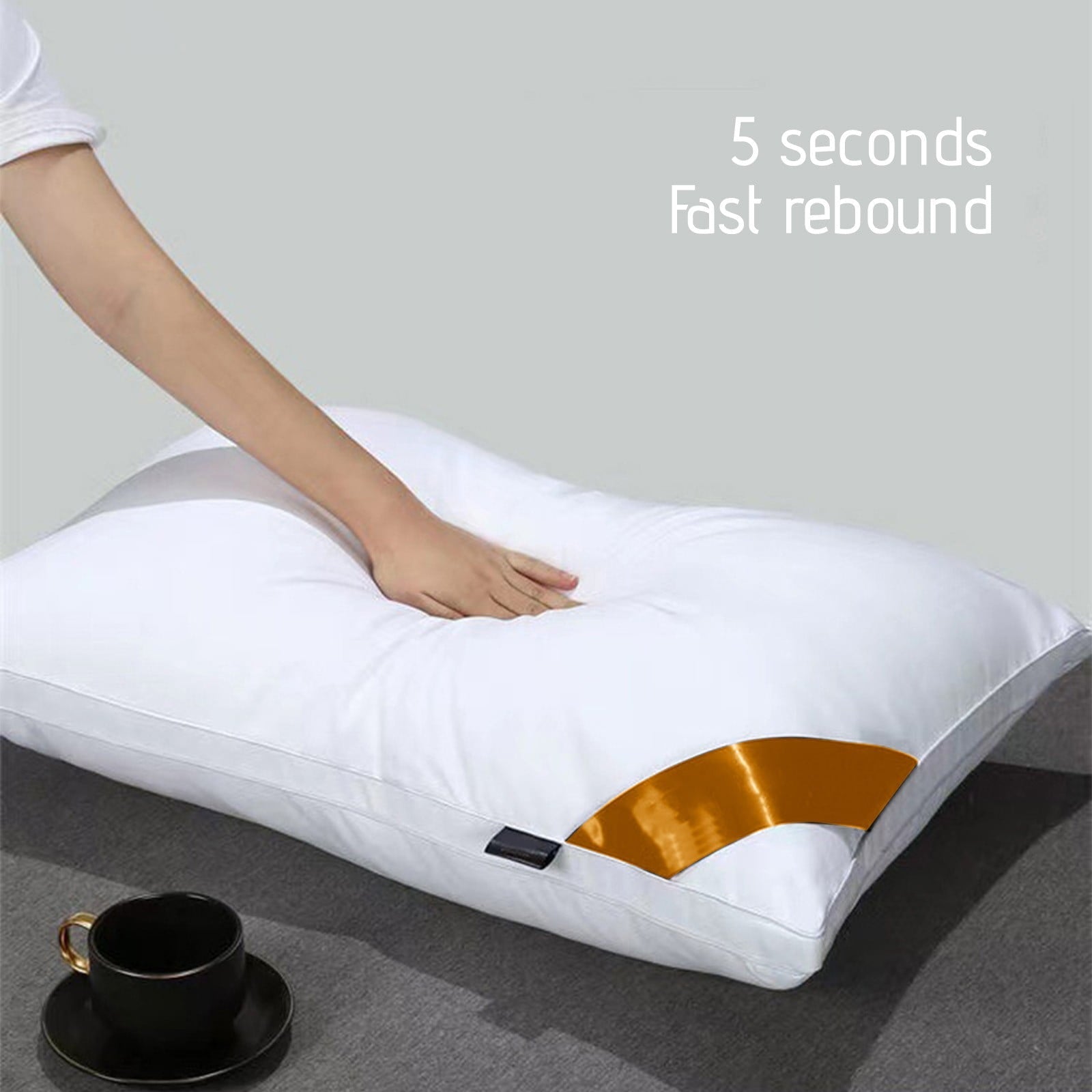 Decorative Plump Pillows Set of 2 - White Pillows 2 Pack Hotel Quality Bed Pillows for Sleeping Soft and Supportive Pillows for Side, ... - Orthopedic Shredded Foam Bed Pillow Set Detail