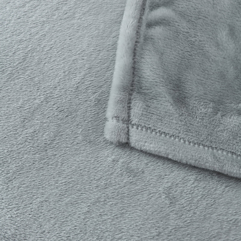 Super Soft Flannel Super Soft Plush Blanket, Gray, Twin, Adult/Teen - Super Soft Reversible Sherpa Flannel Blanket Detail