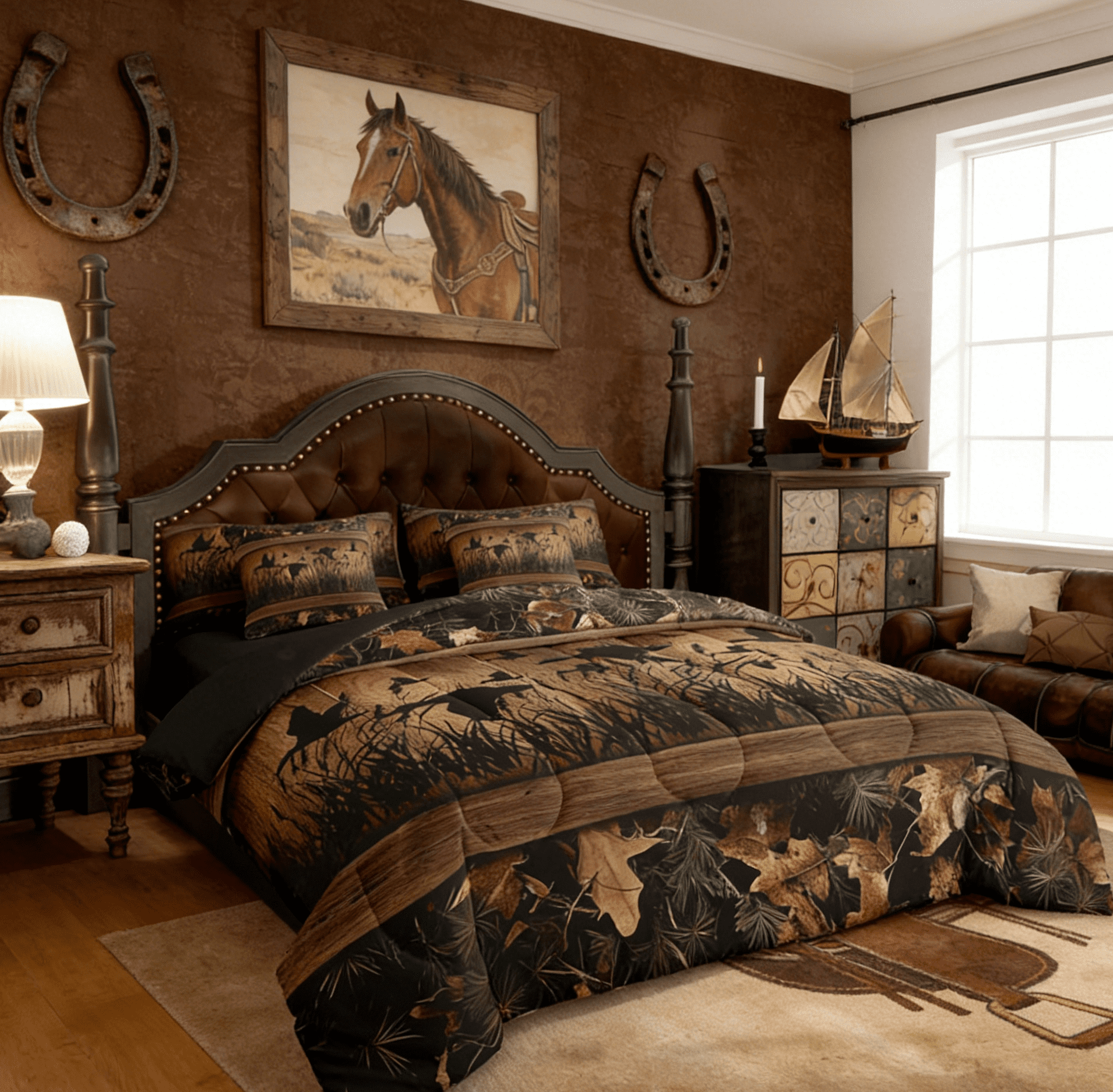 Fluffy Down Alternative 7 Piece Camo Mallard Duck Comforter Set With Sheets Men Rustic Farmhouse Cabin Bed In A Bag Full,Hunting Woodland Duc... - All-Season Down Alternative Comforter Insert Detail