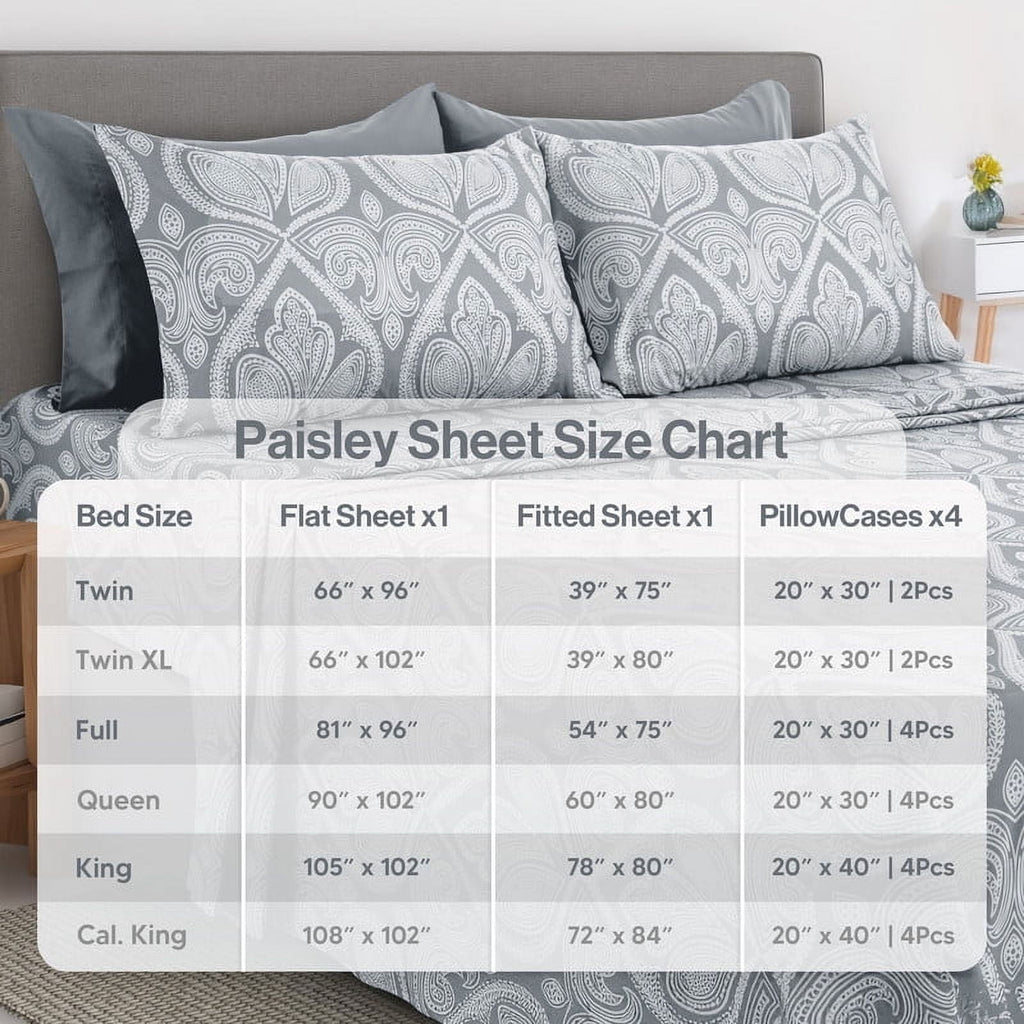 Premium Egyptian Cotton 6-Piece Bed Sheet Set, Deep Pocket Queen Sheets Up to 16 Inch, 1 Flat Sheet , 1 Fitted Sheet & 4 Pillowcases (Queen, ... - Breathable Egyptian Cotton Flat & Fitted Sheets Detail