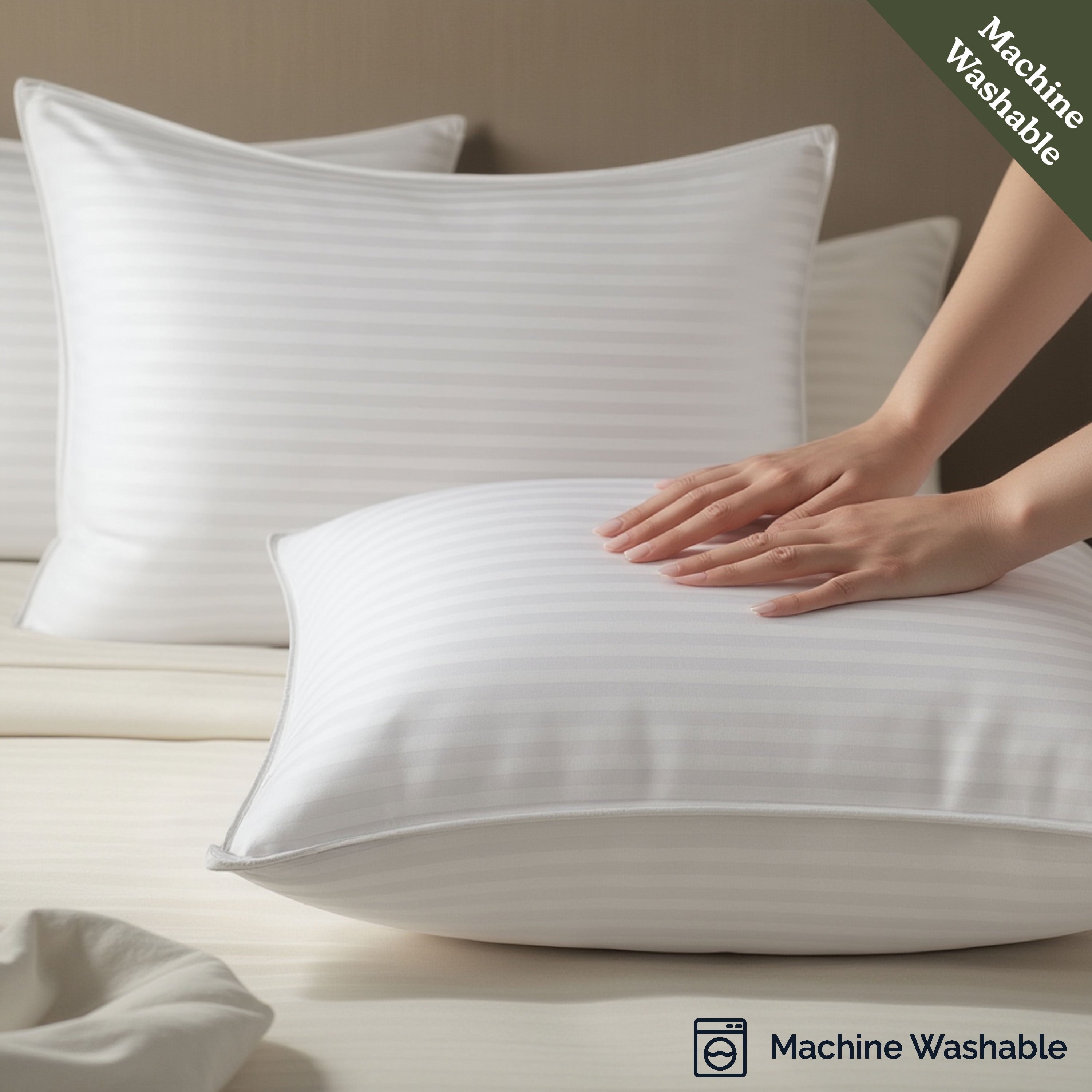 Orthopedic Support Down Alternative Pillow, Stanard/Queen Pillows for Bed, Soft Supportive Hotel Quality Pillows - Ergonomic Memory Foam Pillow for Neck Pain Support Detail