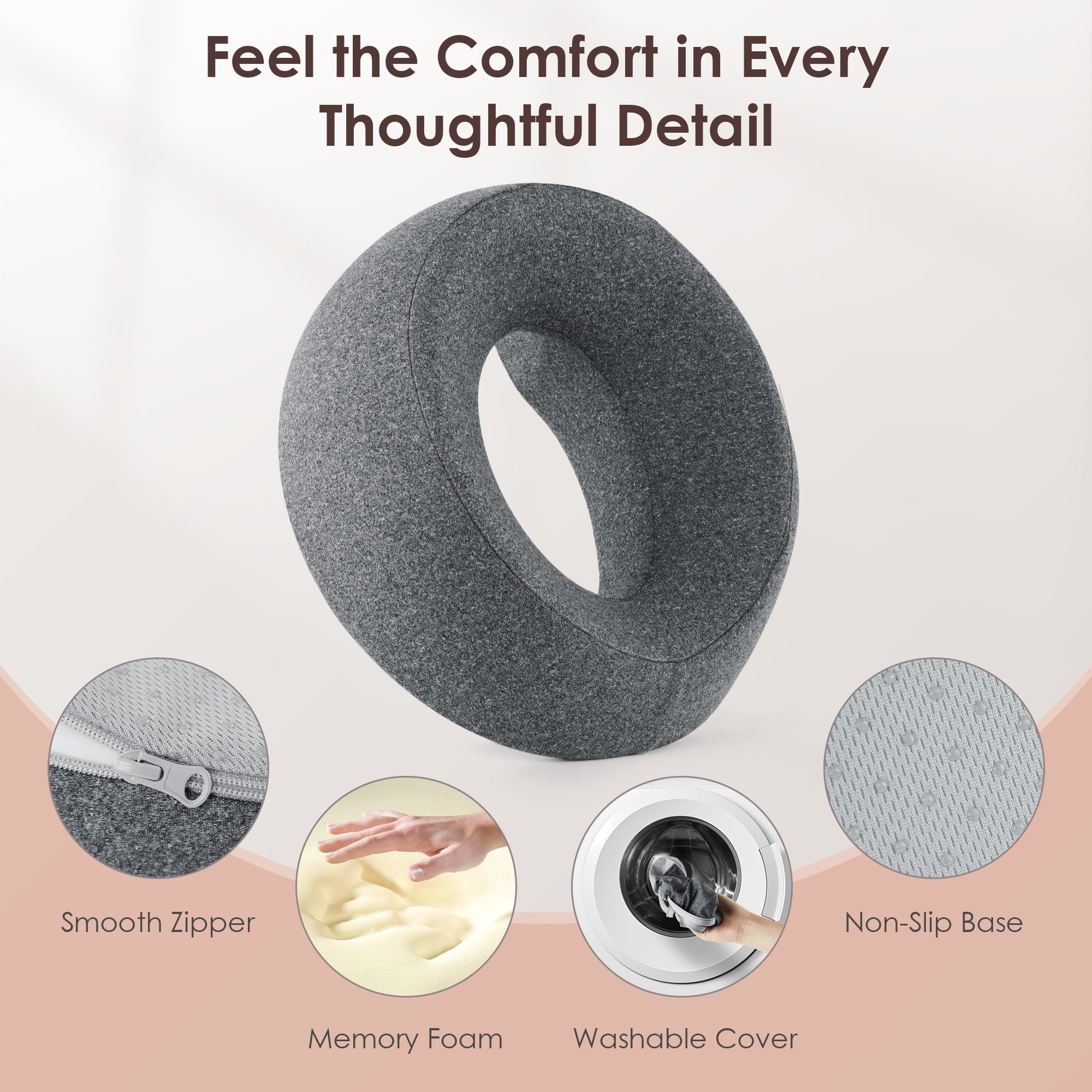 Orthopedic Support Face Down Pillow Massage Headrest for Bed, Memory Foam Pillow Face Cradle Support for Stomach Sleepers, Eye Post-Surg... - Orthopedic Shredded Foam Bed Pillow Set Detail