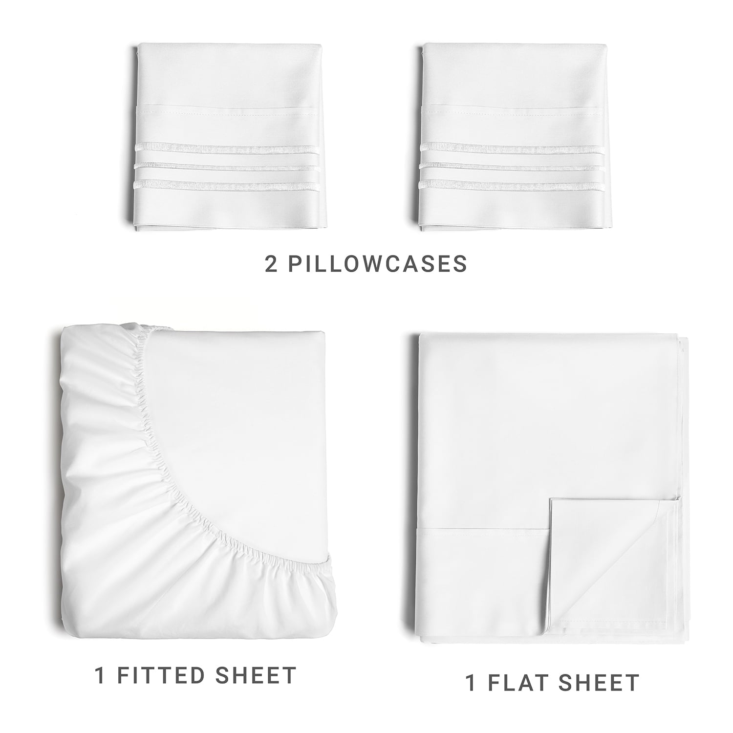 Premium Egyptian Cotton 4-Piece Ultra Soft & Comfy Hotel Luxury Sheet Set - Full Size Cooling Bed Sheet Fits 8"-16" Mattresses, White - Luxury Bed Sheet Set with Deep Pockets Detail
