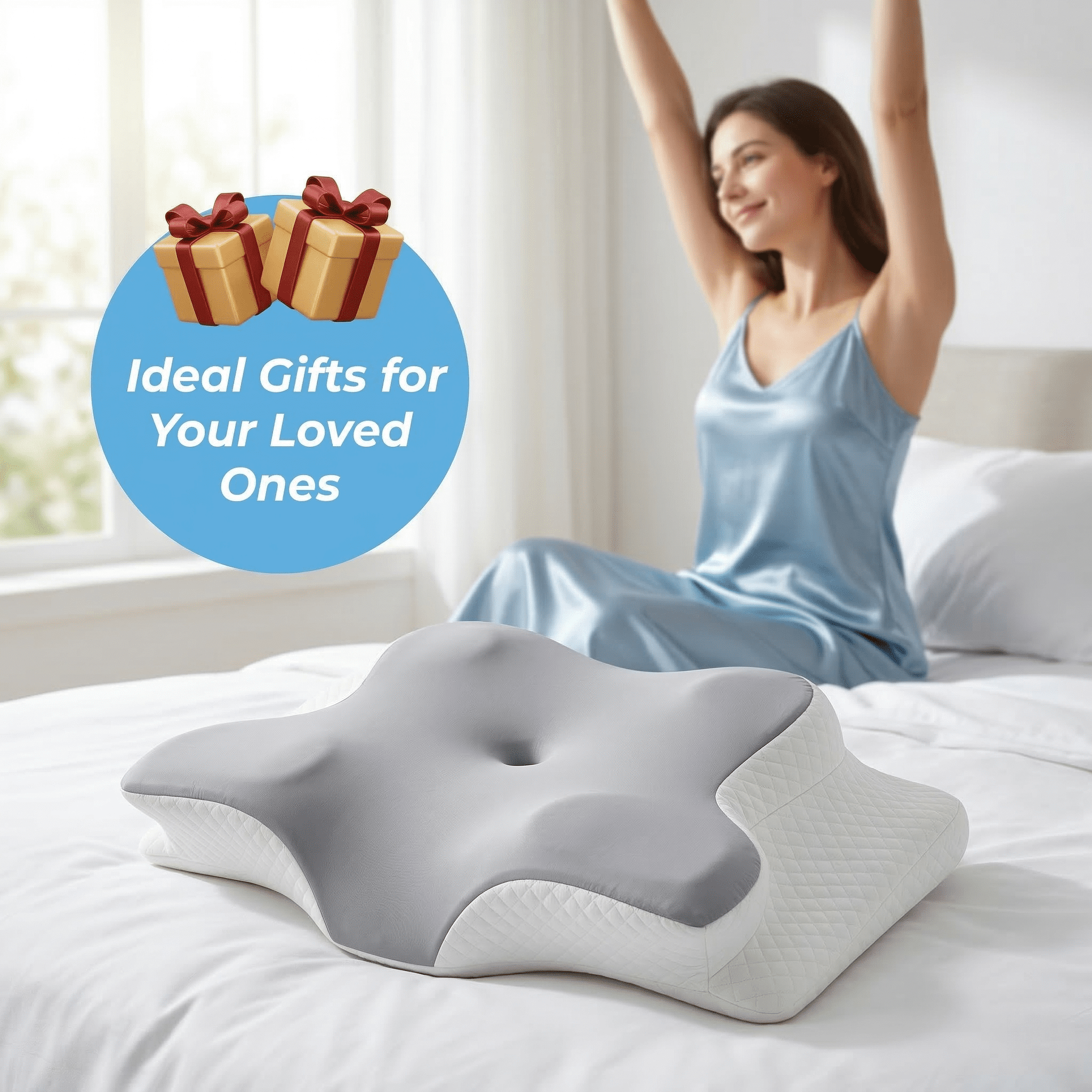 Ergonomic Memory Foam Memory Foam Contour Pillows - Neck Pain Relief, Orthopedic Cervical, Breathable Washable Cover - Ergonomic Memory Foam Pillow for Neck Pain Support Detail