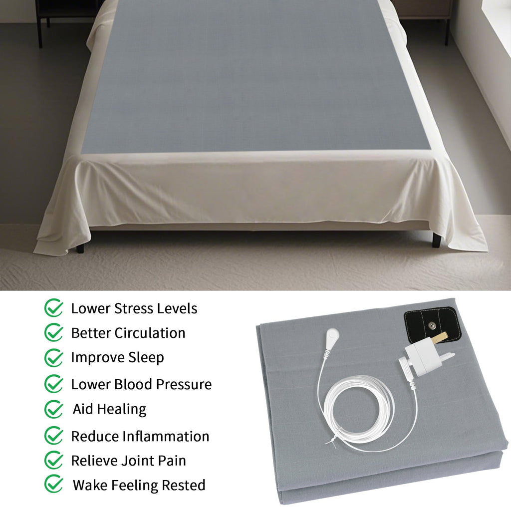 Ultra-Soft Grounding Sheets for All Mattress Sizes, Grounding Mat for Bed 10% Silver Fiber+90% Organic Cotton Grounding Sheets S... - Luxury Bed Sheet Set with Deep Pockets Detail