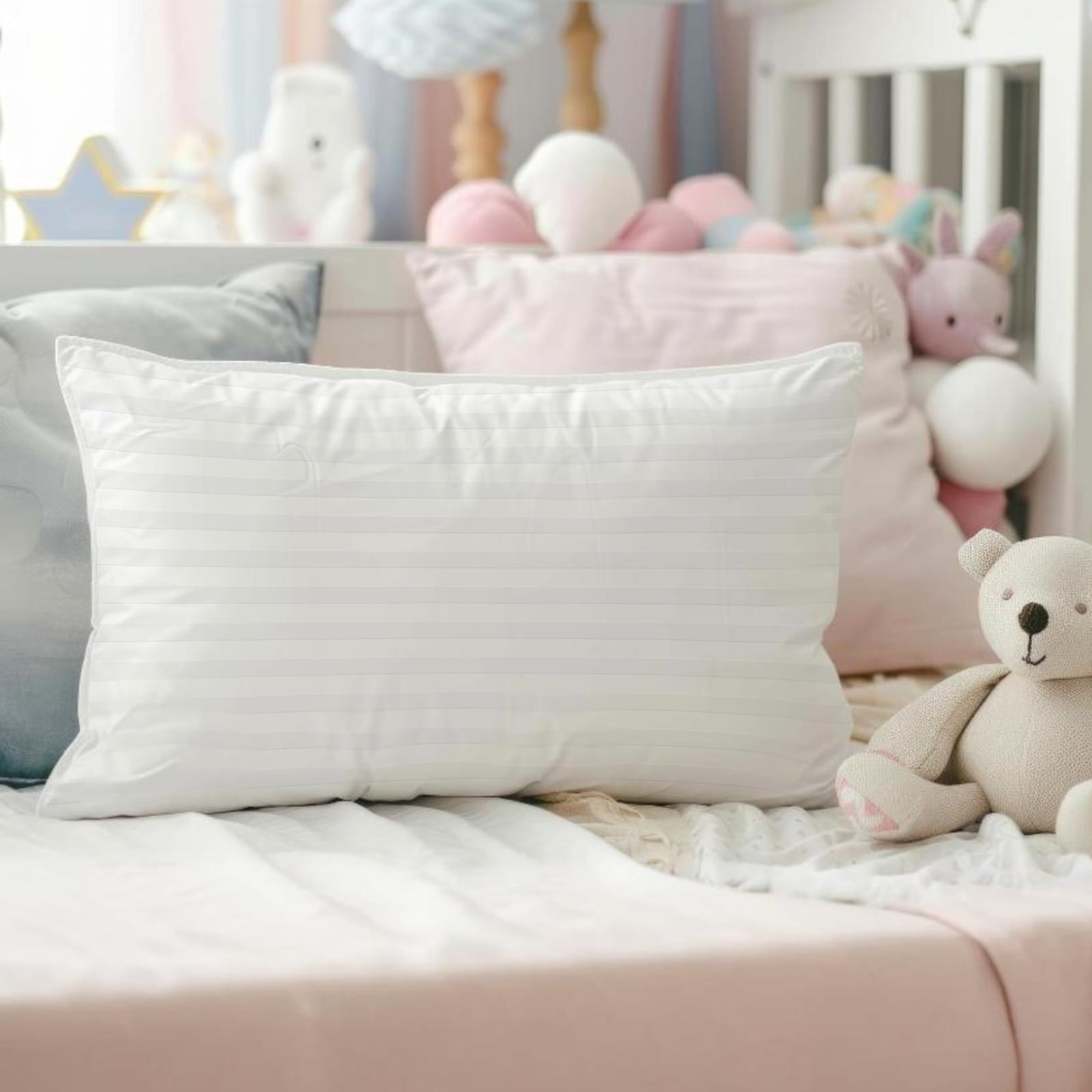Hotel Collection 100% Cotton Kids Size Bed Pillows Set of 2 - Premium Down Alternative Cooling Pillows for Side, Back, and Stomach Sle... - Hotel Quality Plush Sleeping Pillows Detail