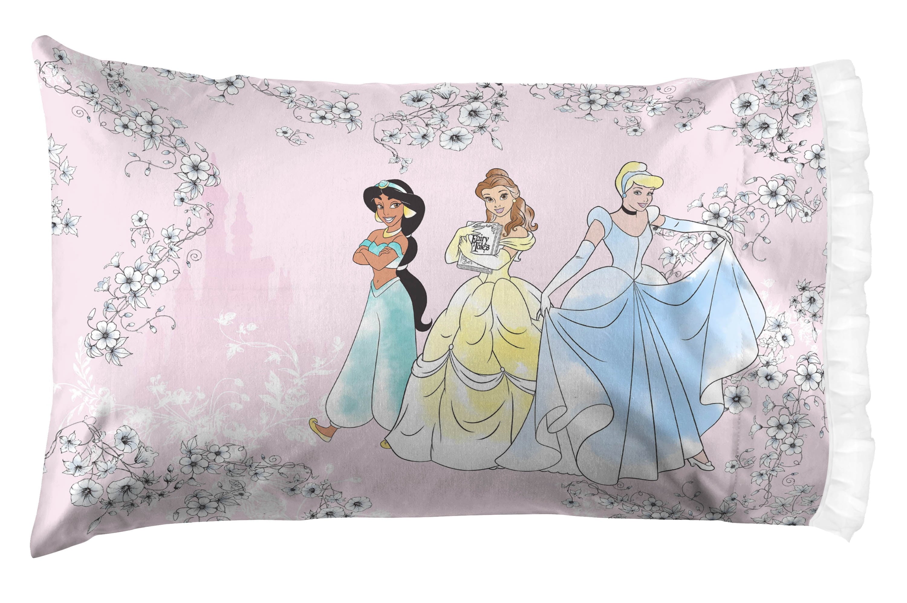 All-Season Princess Floral Gardens 2-Piece Twin/Full Reversible Comforter Set, Polyester Microfiber, Pink & White - All-Season Down Alternative Comforter Insert Detail