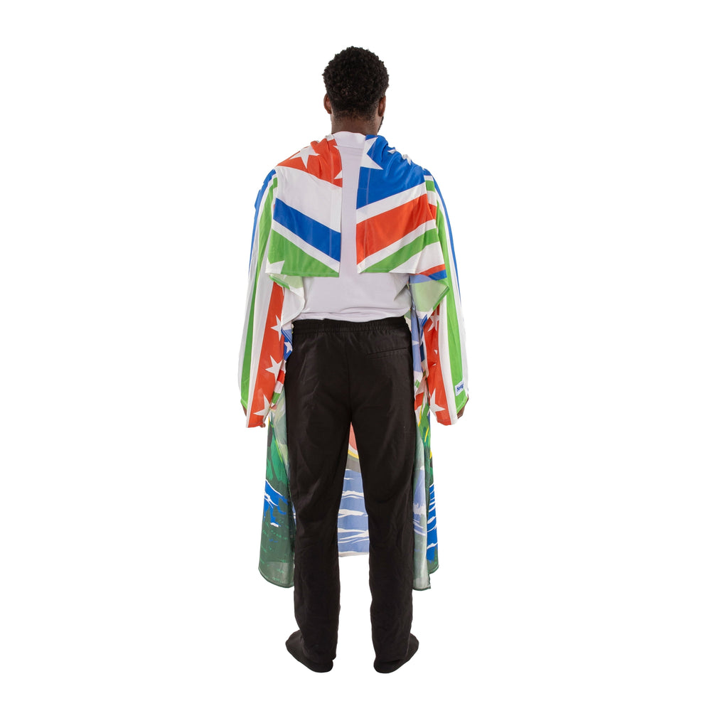 Decorative Knitted Chill Wearable Blanket with Sleeves in Cool Touch Fabric, Mountain Dew Red White & Dew Americana - Super Soft Reversible Sherpa Flannel Blanket Detail
