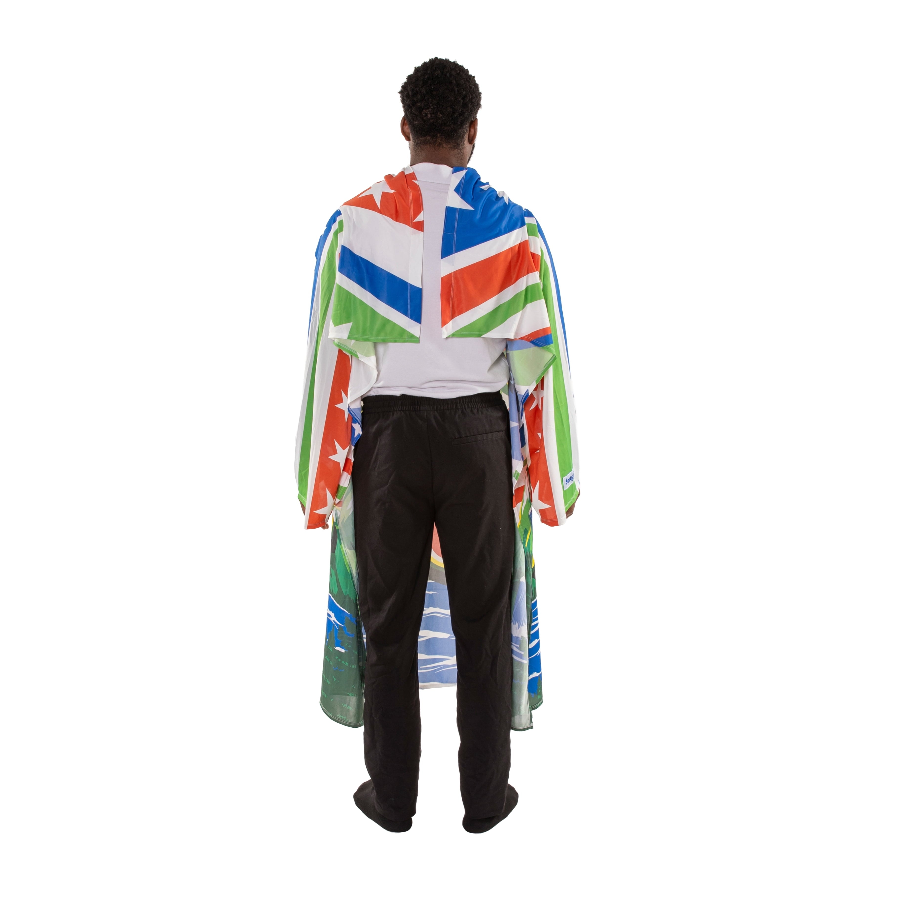 Decorative Knitted Chill Wearable Blanket with Sleeves in Cool Touch Fabric, Mountain Dew Red White & Dew Americana - Super Soft Reversible Sherpa Flannel Blanket Detail