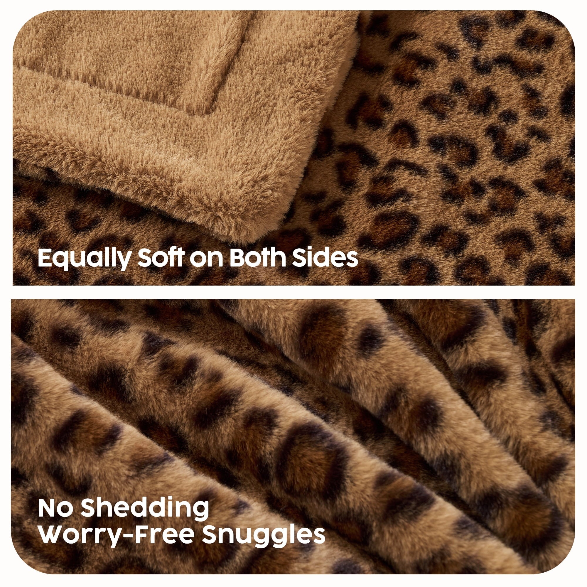 Decorative Knitted Leopard Print Throw Blanket Soft Cozy Fluffy Plush Cheetah Print Blanket for Home Decor,50"x60",Brown - Lightweight Plush Warm Blanket for All Seasons Detail