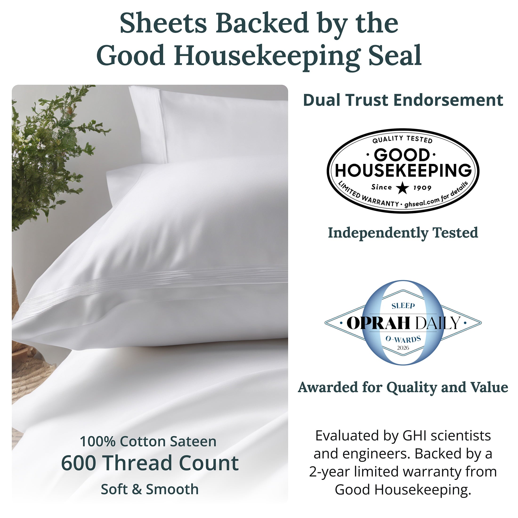 Premium Egyptian Cotton 100% Cotton Queen Sheets Set - 600 Thread Count 100% Cotton Sheets Queen, Sateen Deep Pocket Adult/Teen 4 Piece Bed Sh - Breathable Egyptian Cotton Flat & Fitted Sheets Detail