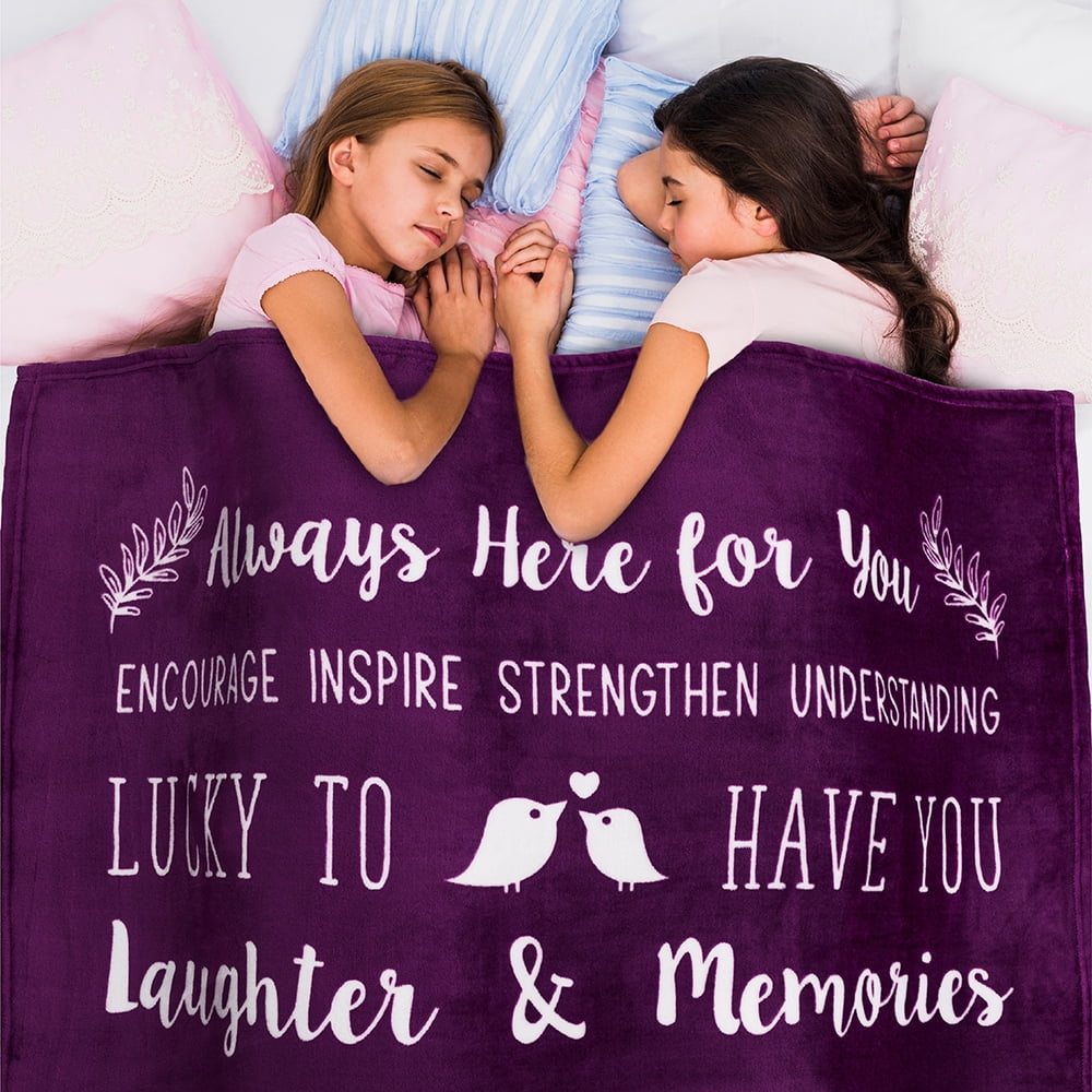 Cozy Fleece Best Friend Blanket, Friendship Gifts for Women Birthday Soul Sister Long Distance Bestie, Soft Cozy Fleece Throw Bla... - Cozy Fleece Throw Blanket for Couch & Bed Detail