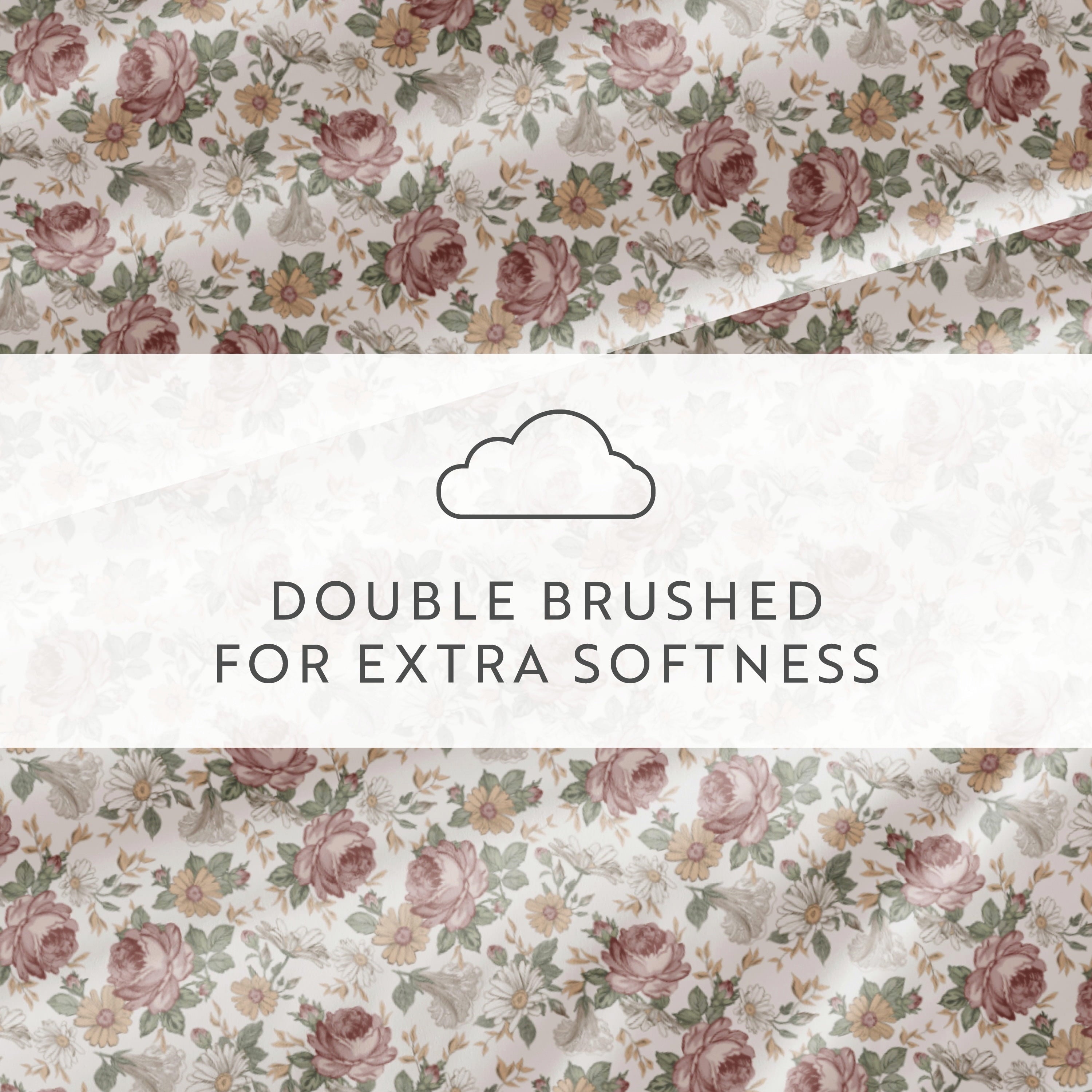 Breathable Luxury 4 Piece Pattern Microfiber Bed Sheets Set, Blooming Floral Rose, Queen - Premium Ultra-Soft Pillowcase Pair for Sleeping Detail