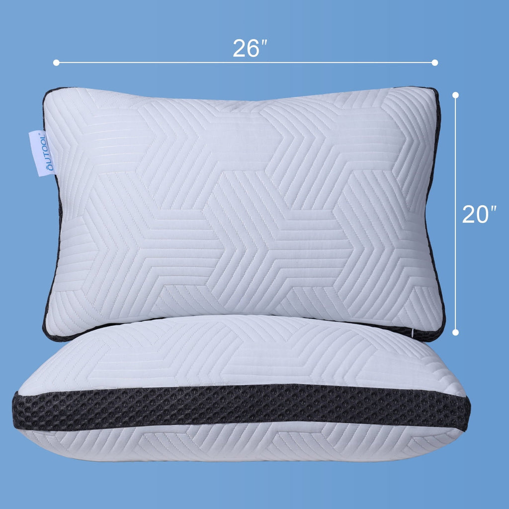 Orthopedic Support Soft Bed Pillow, Shredded Memory Foam Pillow, Comfortable Sleeping Pillow, Standard Size, Affordable Everyday Use - Ergonomic Memory Foam Pillow for Neck Pain Support Detail