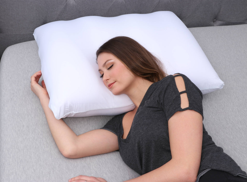 Hotel Collection Microbead Cloud Pillow Bed, X-Large, White - Orthopedic Shredded Foam Bed Pillow Set Detail
