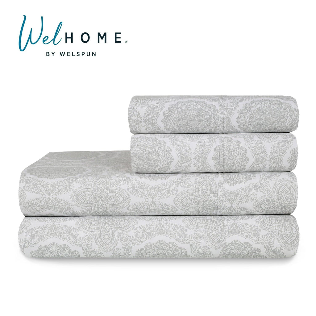 Cooling Sateen 100% Cotton Queen Sheets Set, 4 Piece Bed Sheets Set with HeiQ Fresh, Percale Weave, Hotel Luxury, Ultra Soft Sheets ... - Breathable Egyptian Cotton Flat & Fitted Sheets Detail