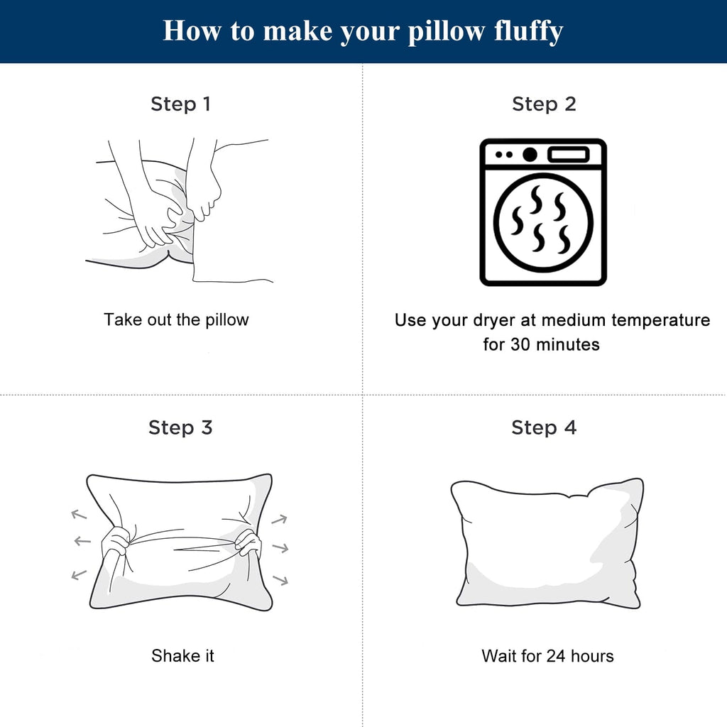 Orthopedic Support Bed Pillows for Sleeping Queen Size 20" x 30" Hypoallergenic Pillow for Side and Back Sleeper Soft Supportive Hotel C... - Decorative Throw Pillow Cushion for Sofa & Bed Detail