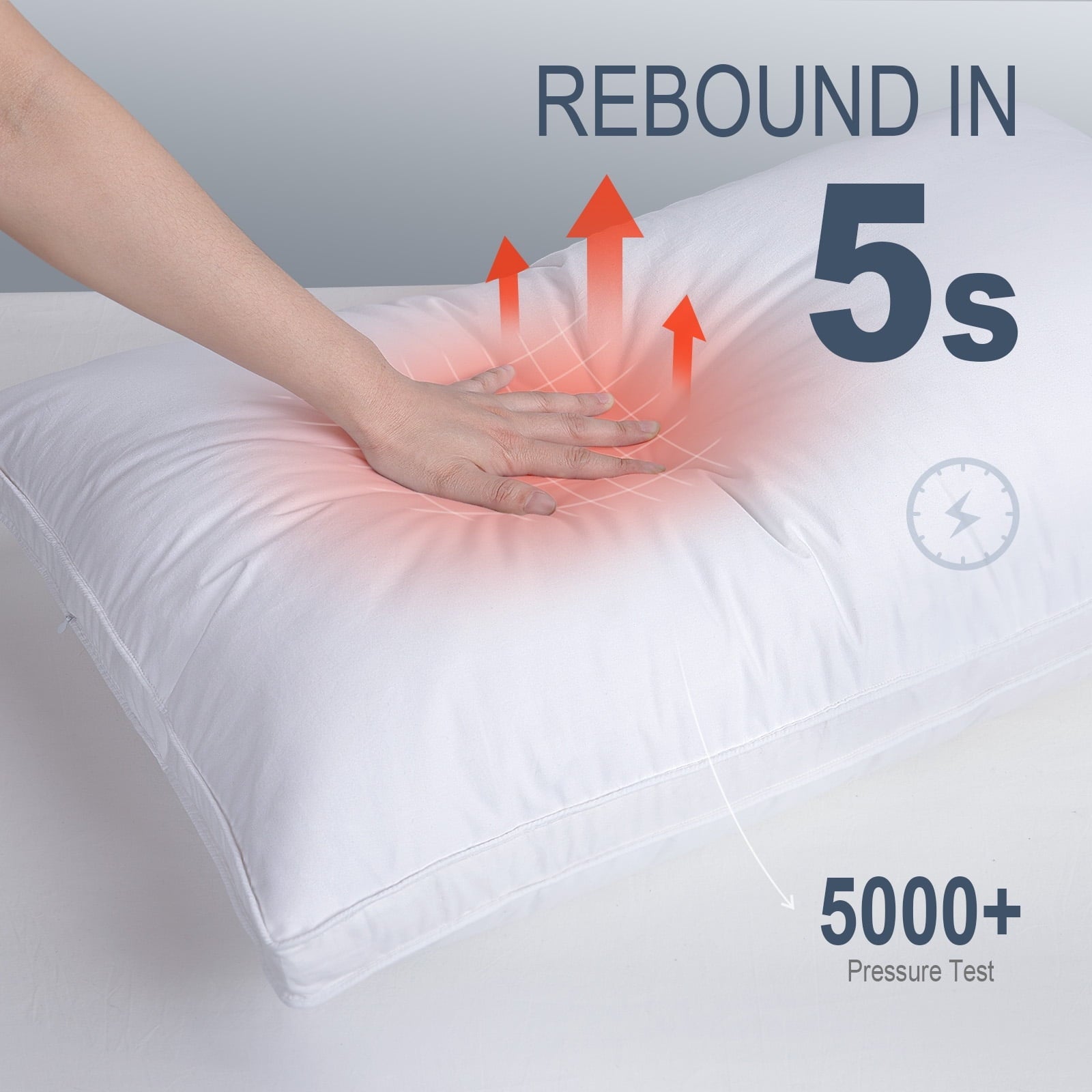 Ergonomic Memory Foam Goose Feather & Down Pillow King Size 20"x36" – Hotel Quality Bed Pillow for Sleeping, 100% Organic Cotton Cover, Hyp... - Decorative Throw Pillow Cushion for Sofa & Bed Detail
