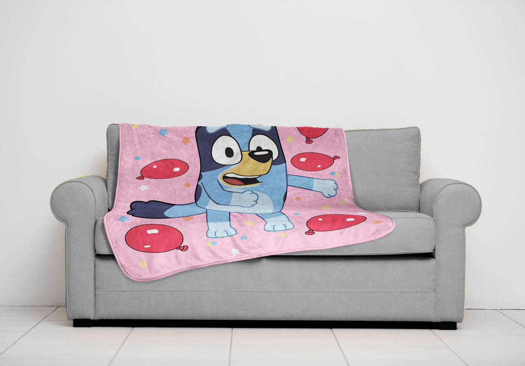 Super Soft Flannel Balloon Party 46" x 60" Throw Blanket, Kids, Pink, Microfiber - Cozy Fleece Throw Blanket for Couch & Bed - Default Title