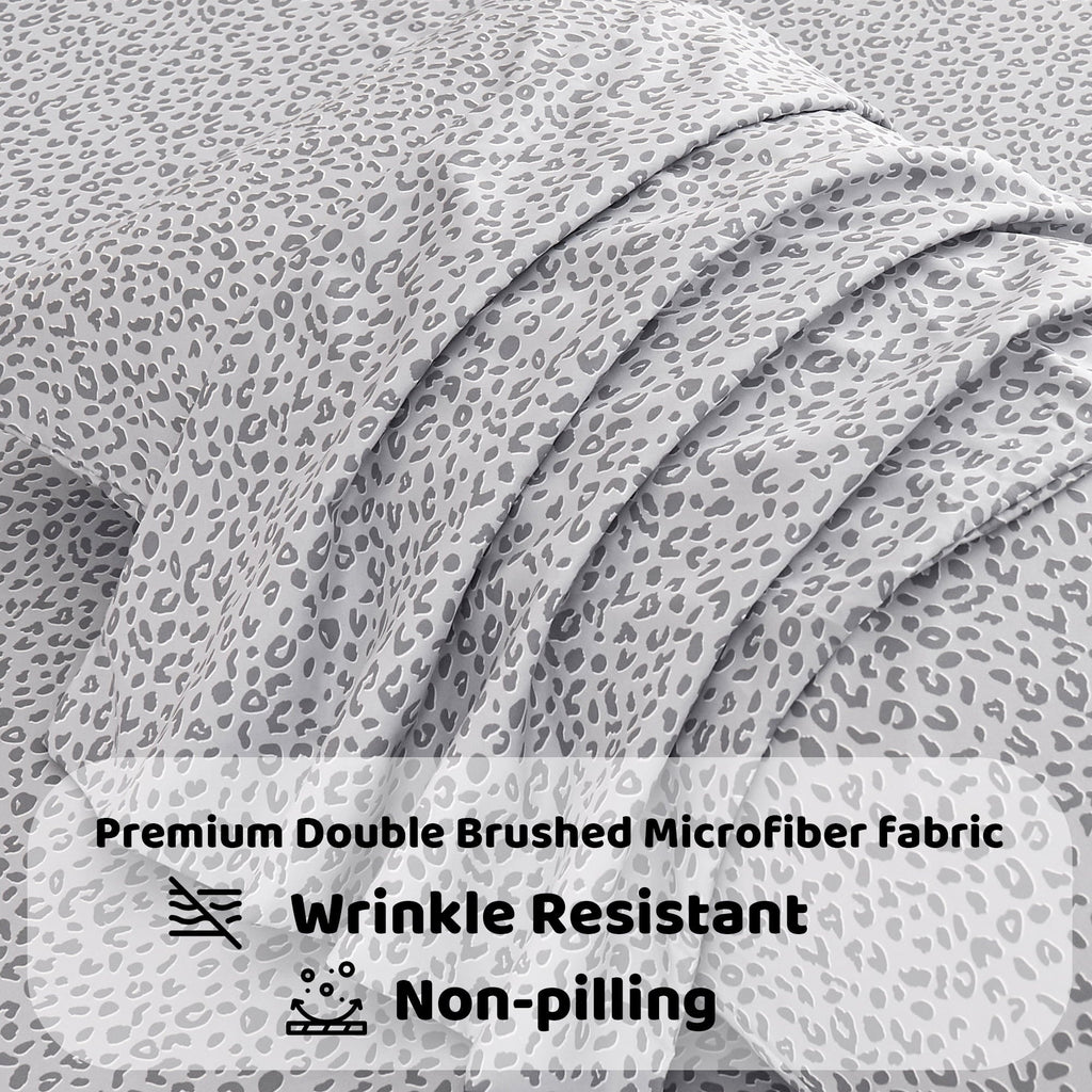 Ultra-Soft Floral King Sheets, Soft Breathable Microfiber Printed Bed Sheet Set, Deep Pocket Non-Slip Fitted Sheet Included - Luxury Bed Sheet Set with Deep Pockets Detail