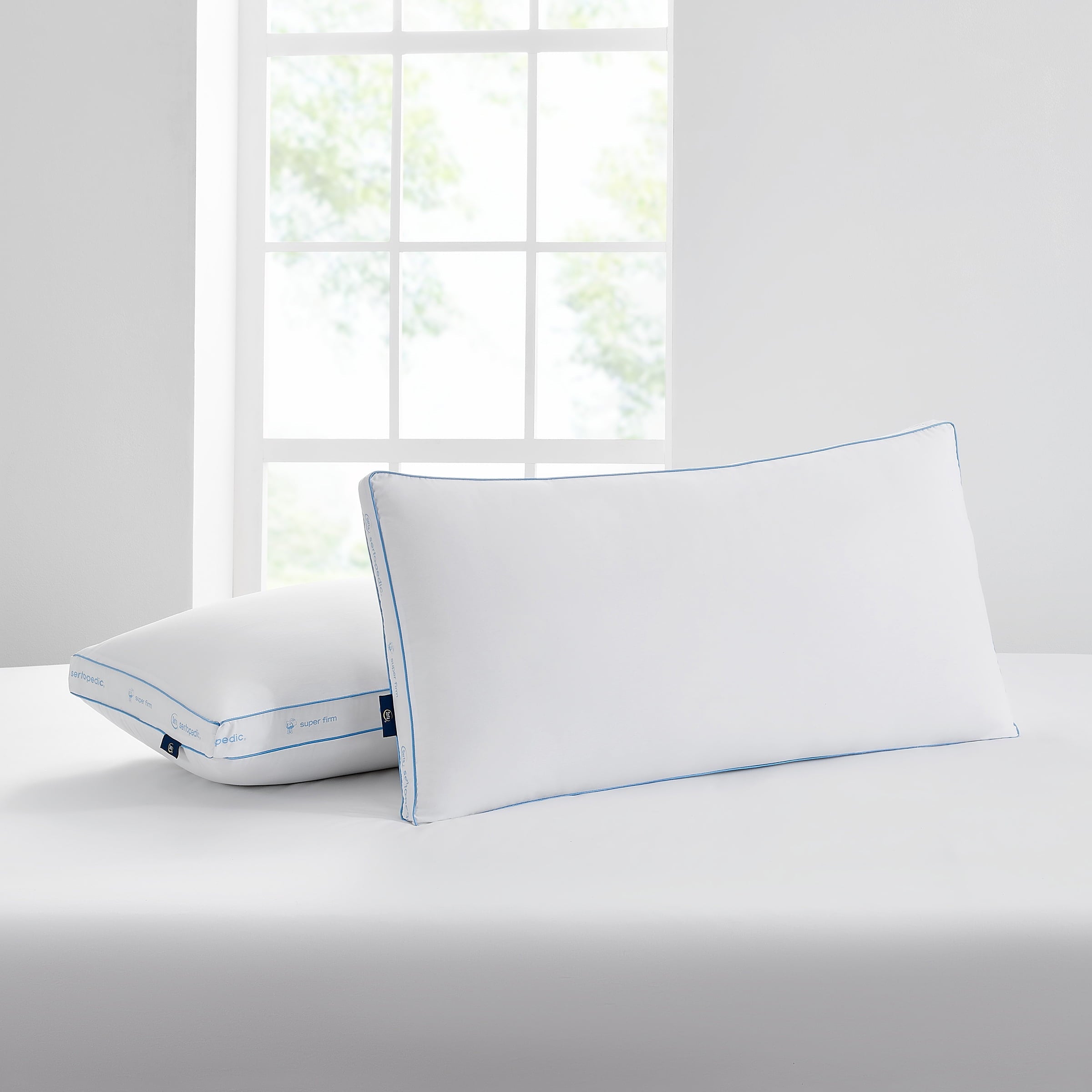 Decorative Plump pedic Extra Firm Bed Pillow, King, 2 Pack, Hypoallergenic - Ergonomic Memory Foam Pillow for Neck Pain Support Detail