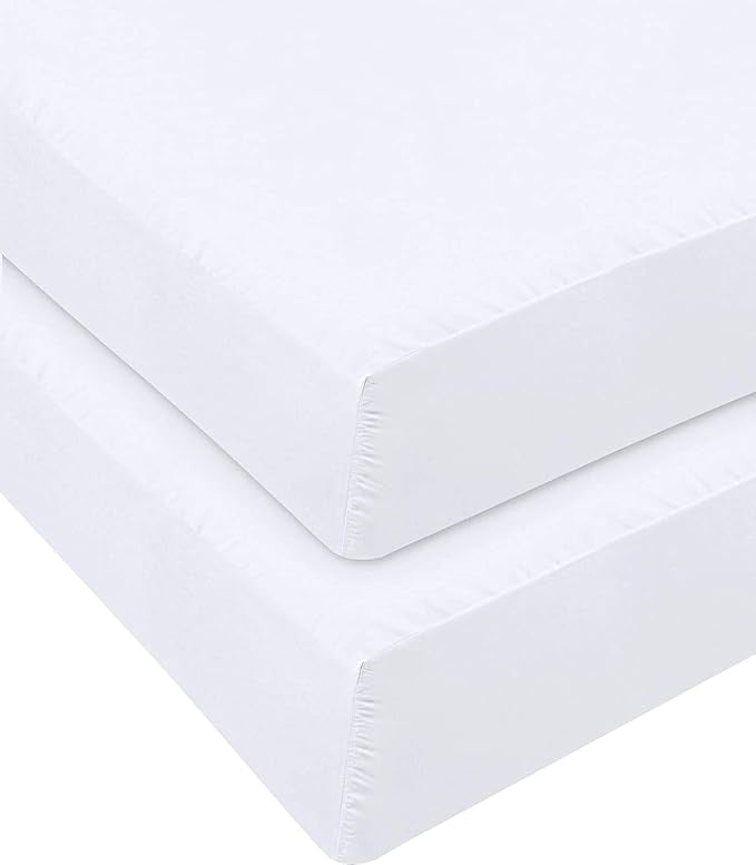 Wrinkle-Resistant Jersey Knit Microfiber 2 Twin XL Fitted Bottom Bed Sheets (2-Pack) 1800 Ultra Soft - Hypoallergenic - 15" Deep Pocket... - Breathable Egyptian Cotton Flat & Fitted Sheets Detail