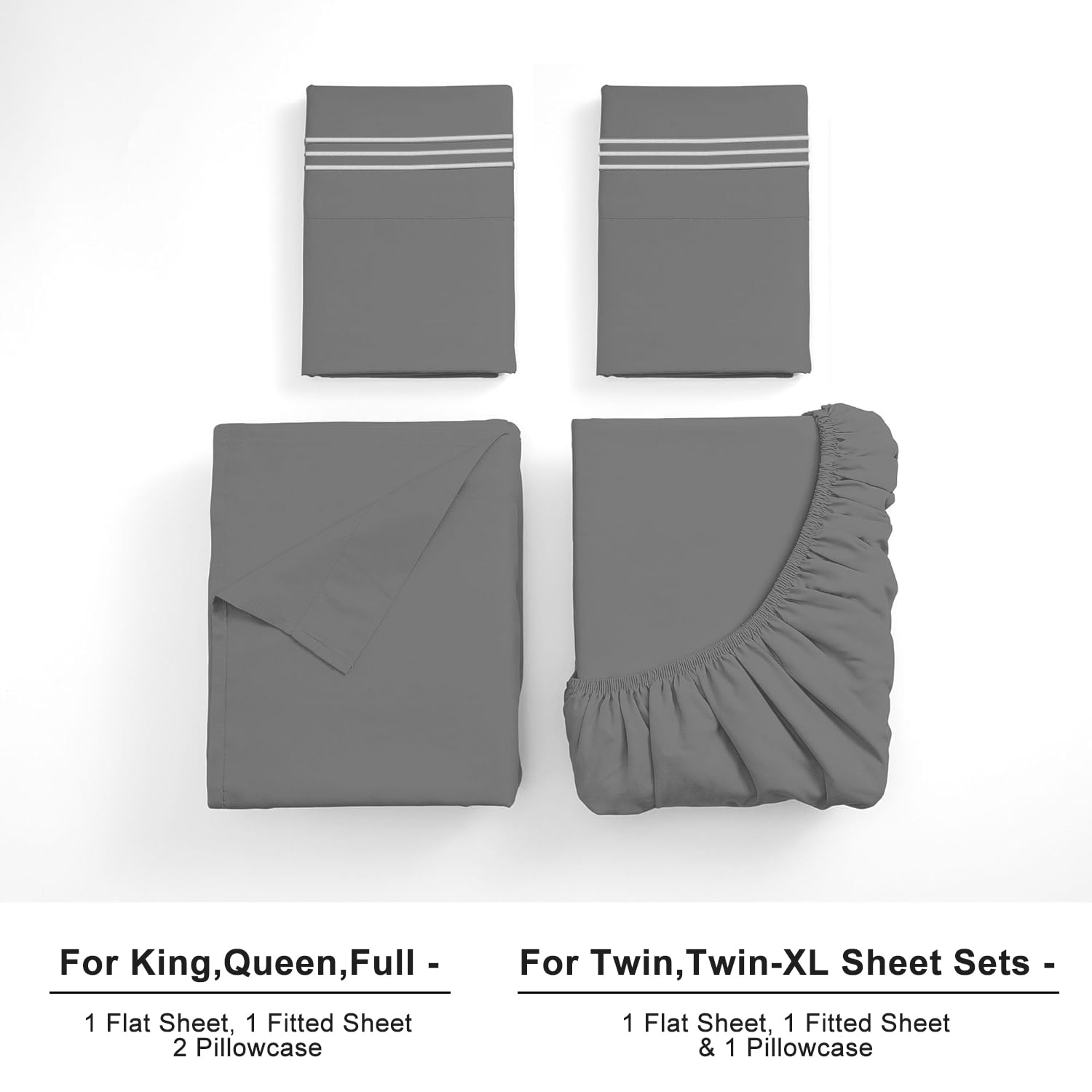 Breathable Luxury Size, Microfiber Cooling , Breathable & Hypoallergenic 4 Pieces Luxury Soft Sheet Set, Mattress Fitted up... - Premium Ultra-Soft Pillowcase Pair for Sleeping Detail