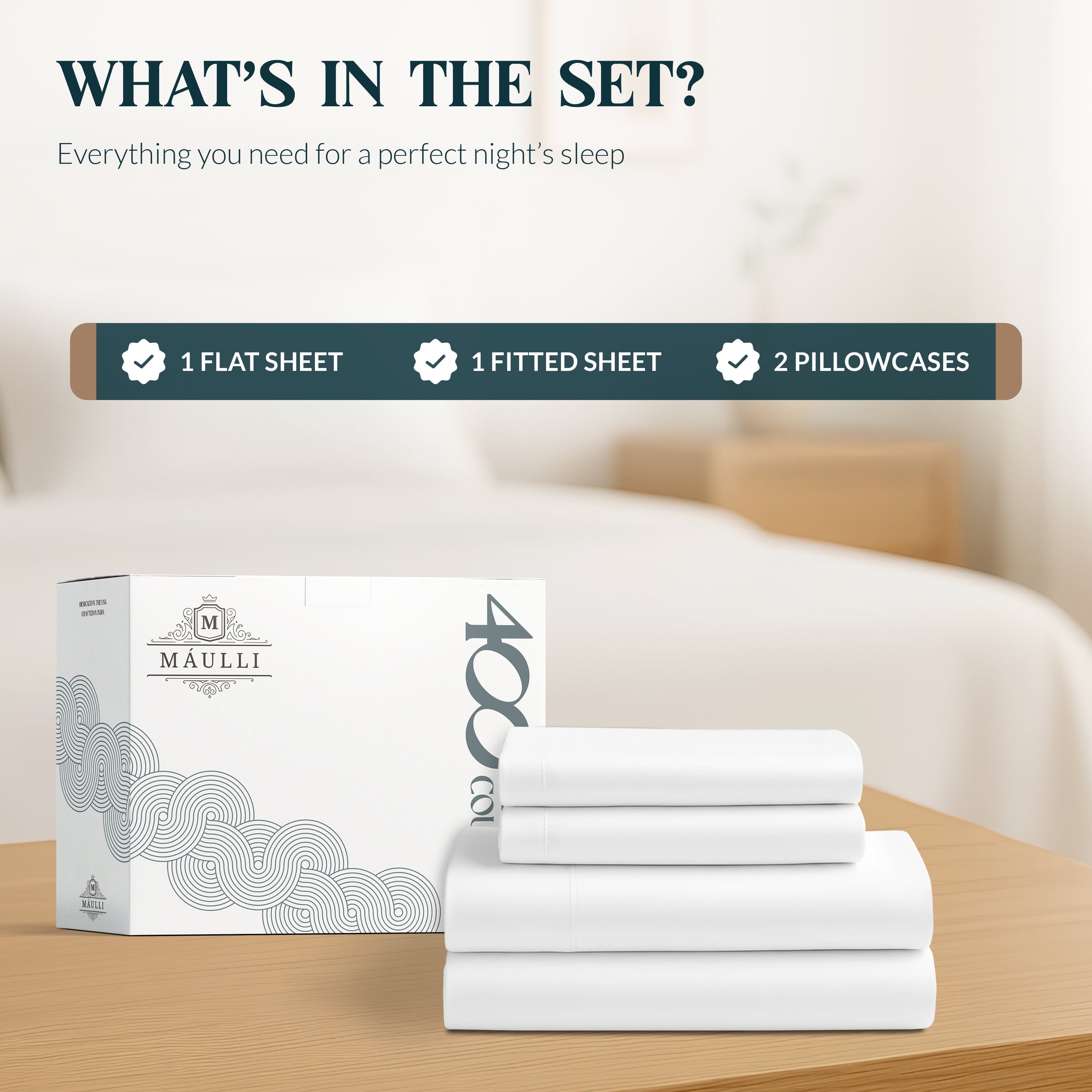 Wrinkle-Resistant 100% Cotton Sheets For Queen Size Bed - Luxury 400 Thread Count Queen Sheet Set, 4 Piece Sateen Weave Queen White Cot... - Cooling Hotel Quality Bedding Sheets and Pillowcases Detail