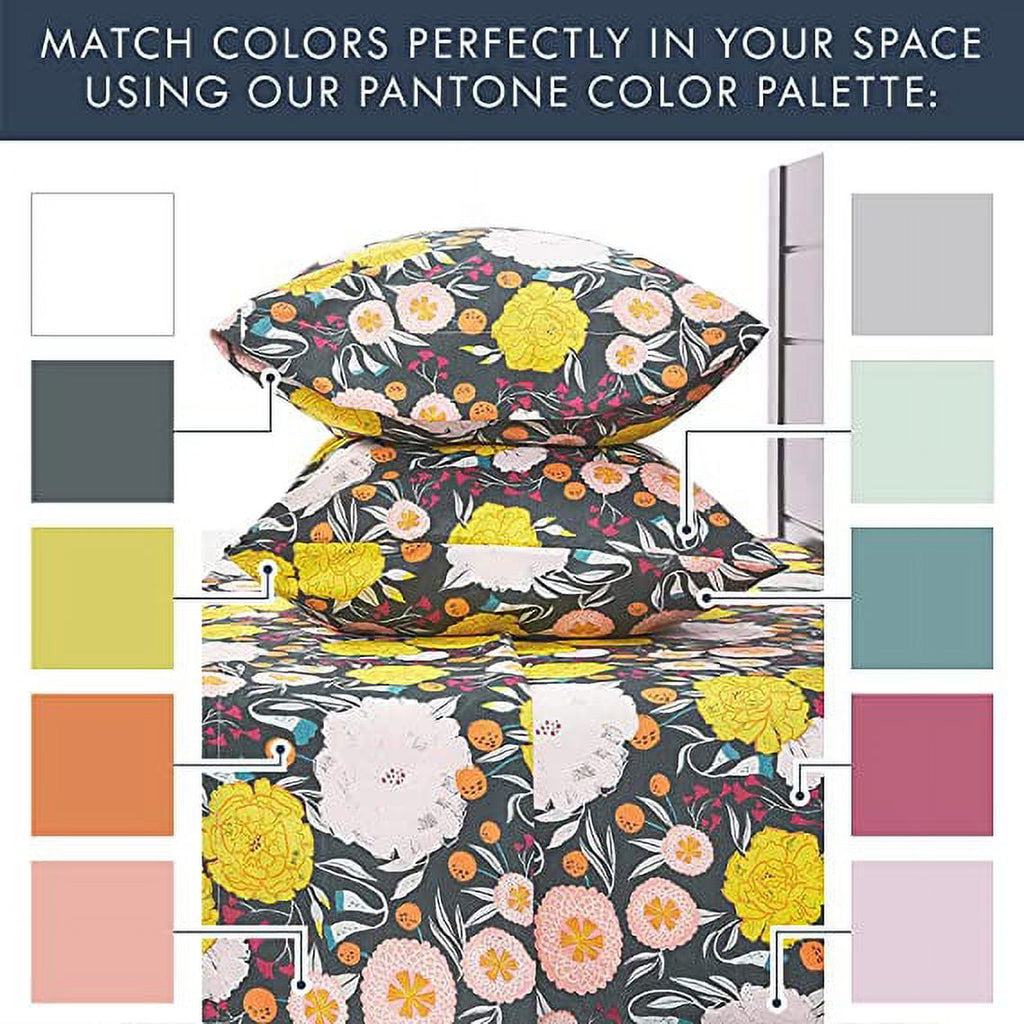Wrinkle-Resistant Dark Floral Bedsheets Full Size, Super Soft Wrinkle Resistant Bedding Set for Boho Room Décor, Premium Floral White F... - Luxury Bed Sheet Set with Deep Pockets Detail