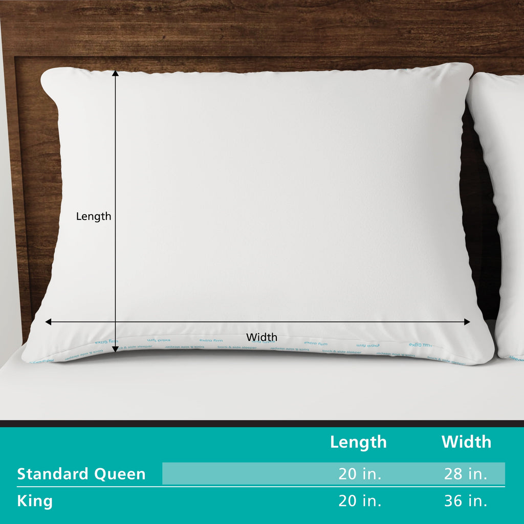Fluffy Shredded Back & Side Sleeper Bed Pillow, Standard/Queen - Extra Firm Support (4 Pack) - Hotel Quality Plush Sleeping Pillows Detail