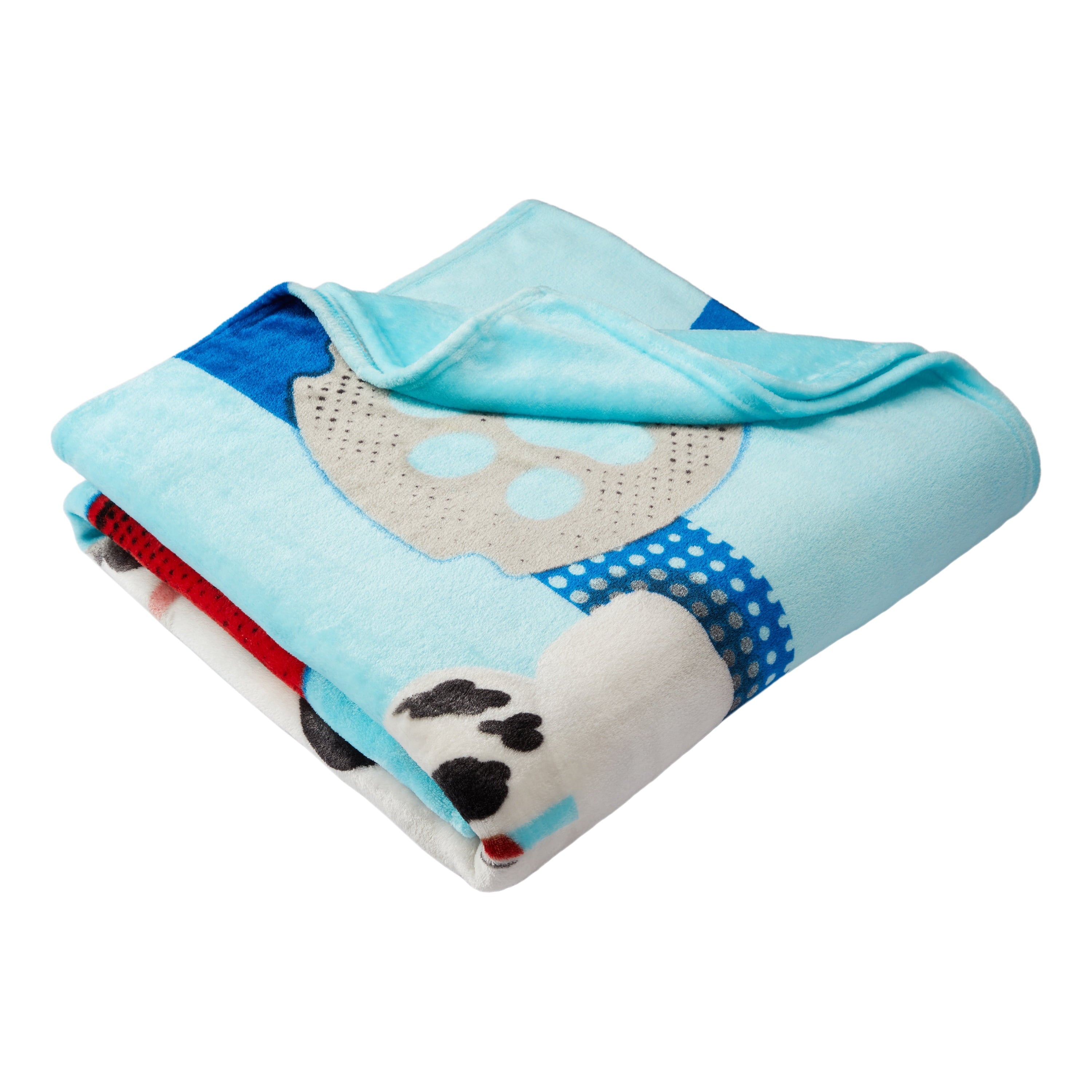 Reversible Sherpa Kids Blue Print Fleece Bed Blanket, Twin/Full - Cozy Fleece Throw Blanket for Couch & Bed Detail