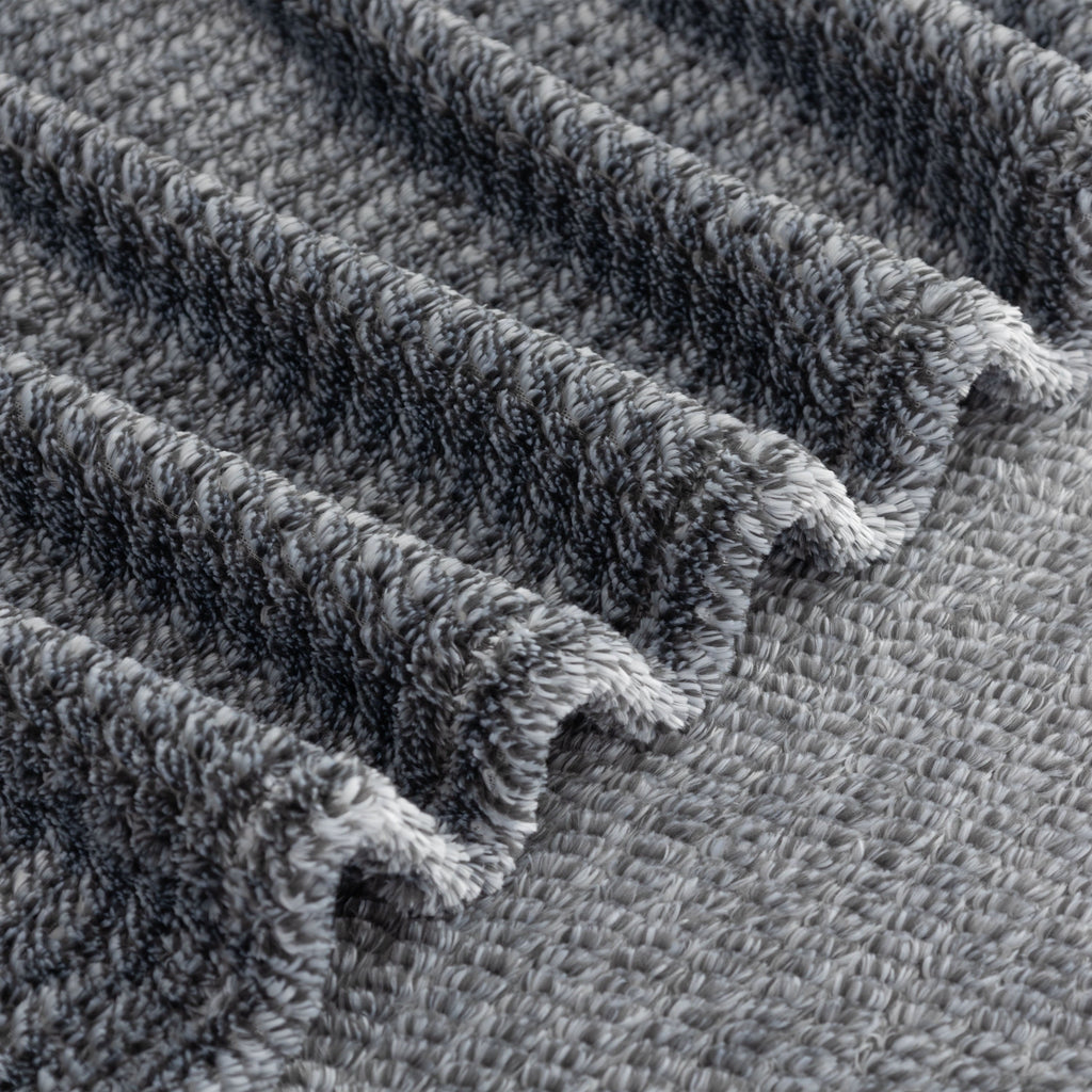Cozy Fleece Plush Textured Heathered Soft Oversized Throw Blanket, Gray - Cozy Fleece Throw Blanket for Couch & Bed Detail
