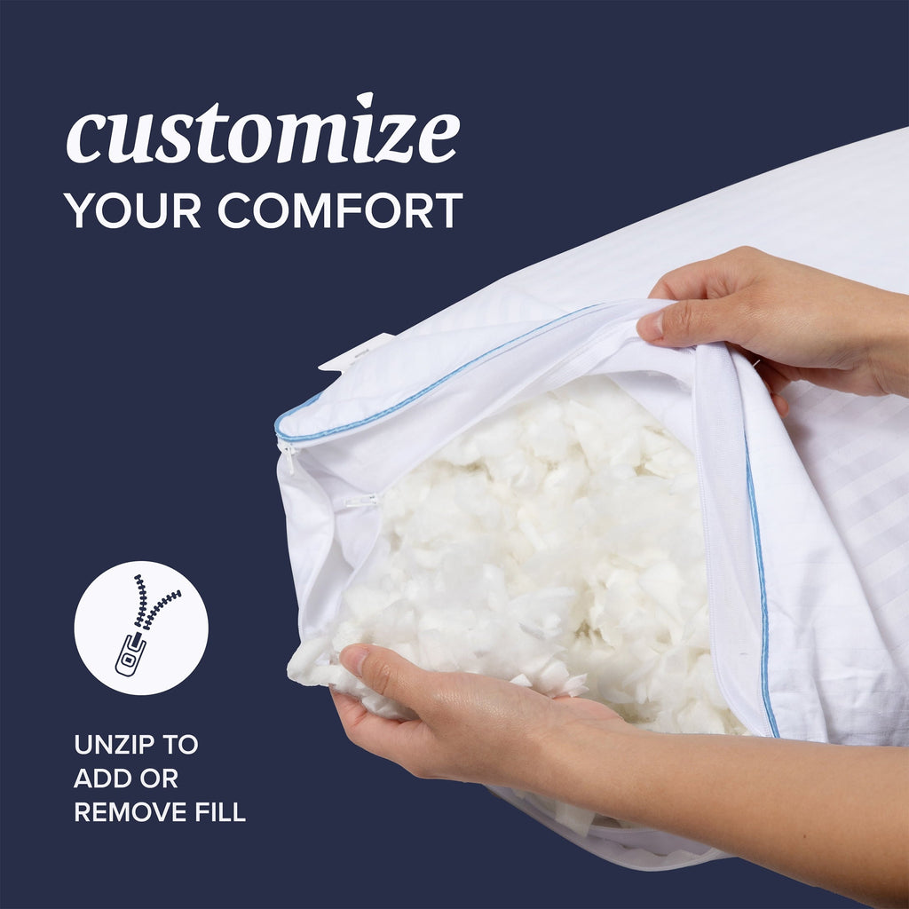 Orthopedic Support Customizable Memory Foam Queen Pillow 1Pack, Adult - Hotel Quality Plush Sleeping Pillows Detail