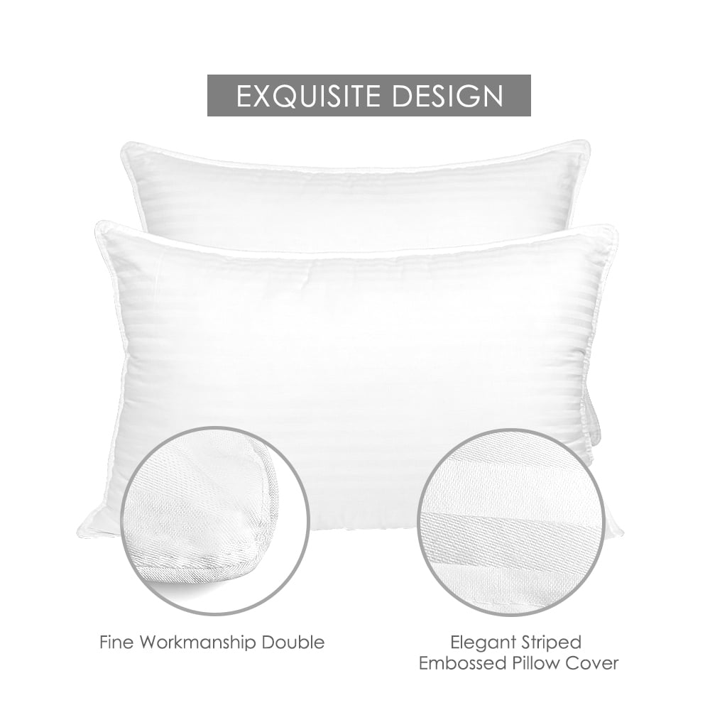 Fluffy Shredded Bed Pillows 2-Pack Queen Size Luxury Hotel Pillow for Side and Back Sleeper Pillows for Bed with Cooling Cover - Decorative Throw Pillow Cushion for Sofa & Bed Detail