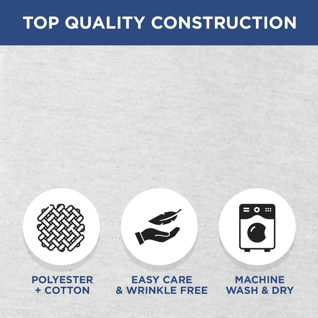 Ultra-Soft 2 Pack Fitted Hospital Bed Sheets with Elastic All Around for a Perfect Fit - Cotton Rich Soft Knitted Jersey Sheet, ... - Cooling Hotel Quality Bedding Sheets and Pillowcases Detail