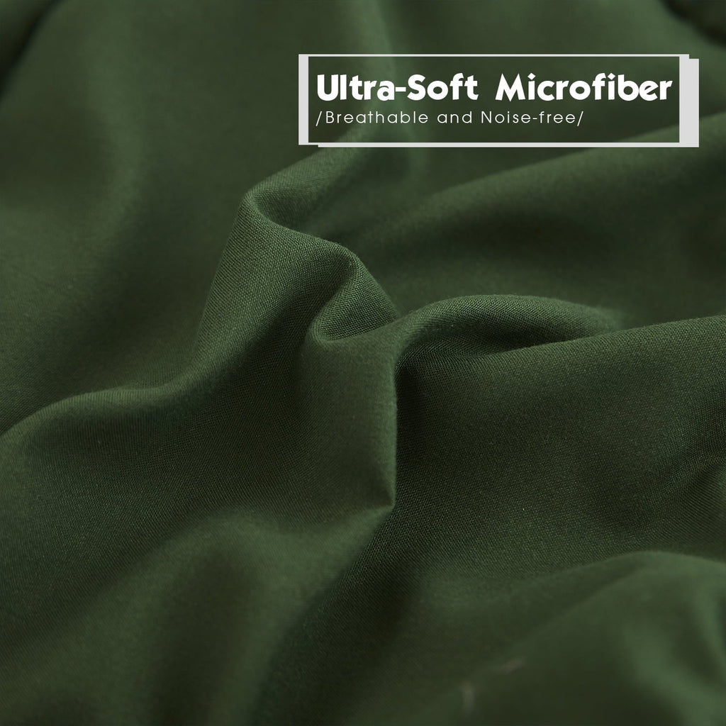Luxurious Quilted Light Weight Down Alternative Comforter Set, Queen, Green, Reversible - Hypoallergenic Ultra-Fluffy Quilt for Winter Detail