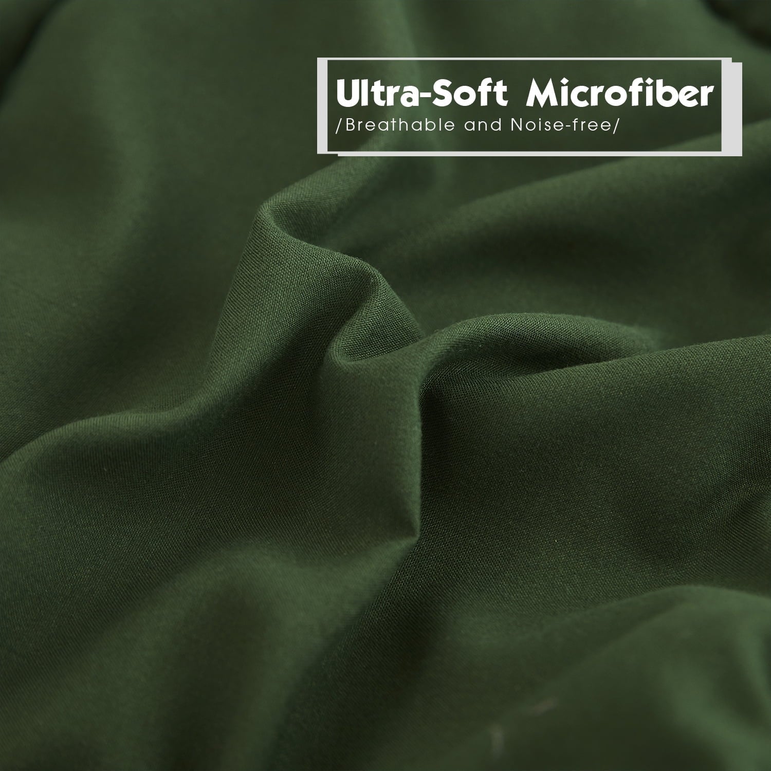 Luxurious Quilted Light Weight Down Alternative Comforter Set, Queen, Green, Reversible - Hypoallergenic Ultra-Fluffy Quilt for Winter Detail