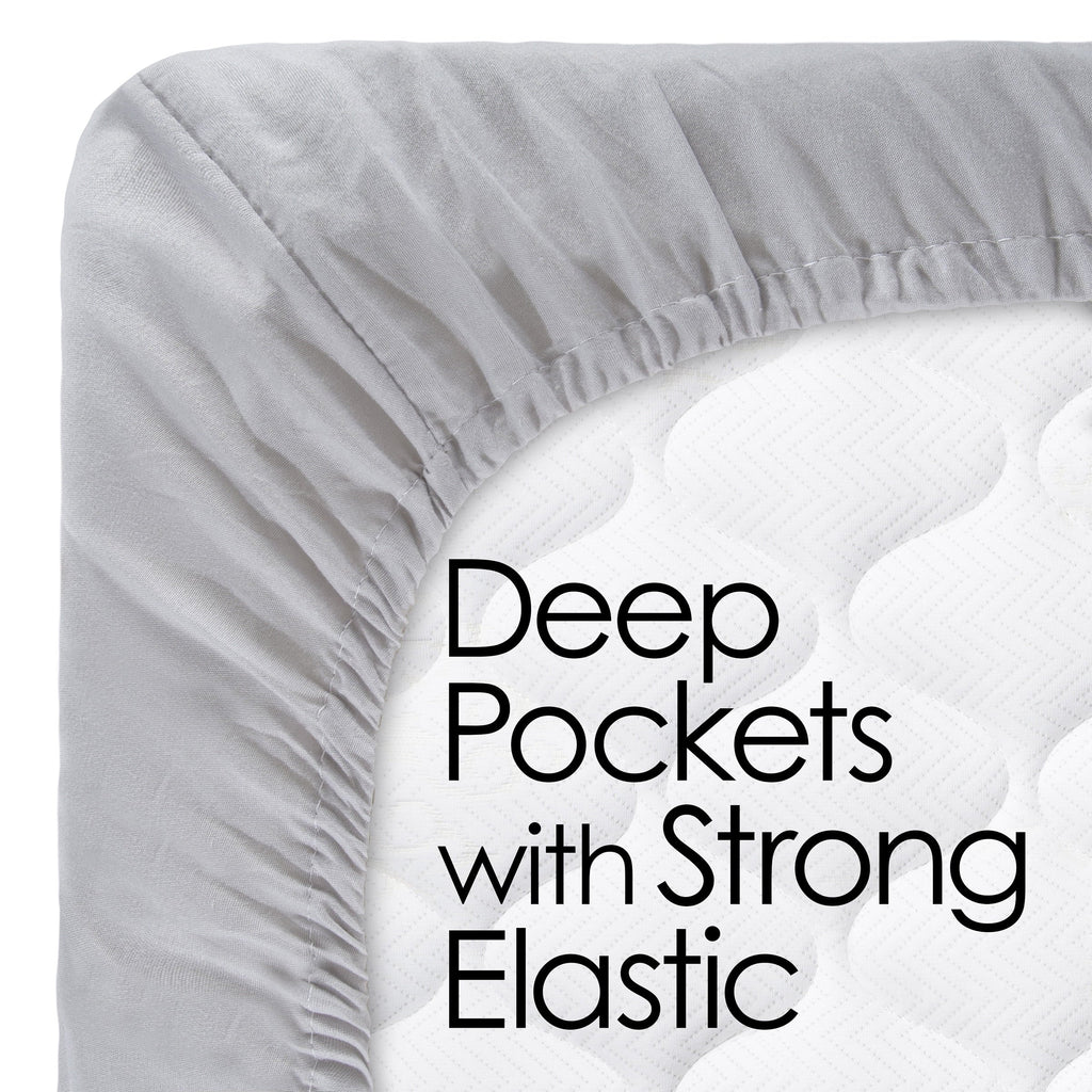 Cooling Sateen Set- 3 Piece Bed Linens-Fitted & Flat s, Plus A Pillowcase-Wrinkle, Stain & Fade Resistant (Twin, White) - Luxury Bed Sheet Set with Deep Pockets Detail