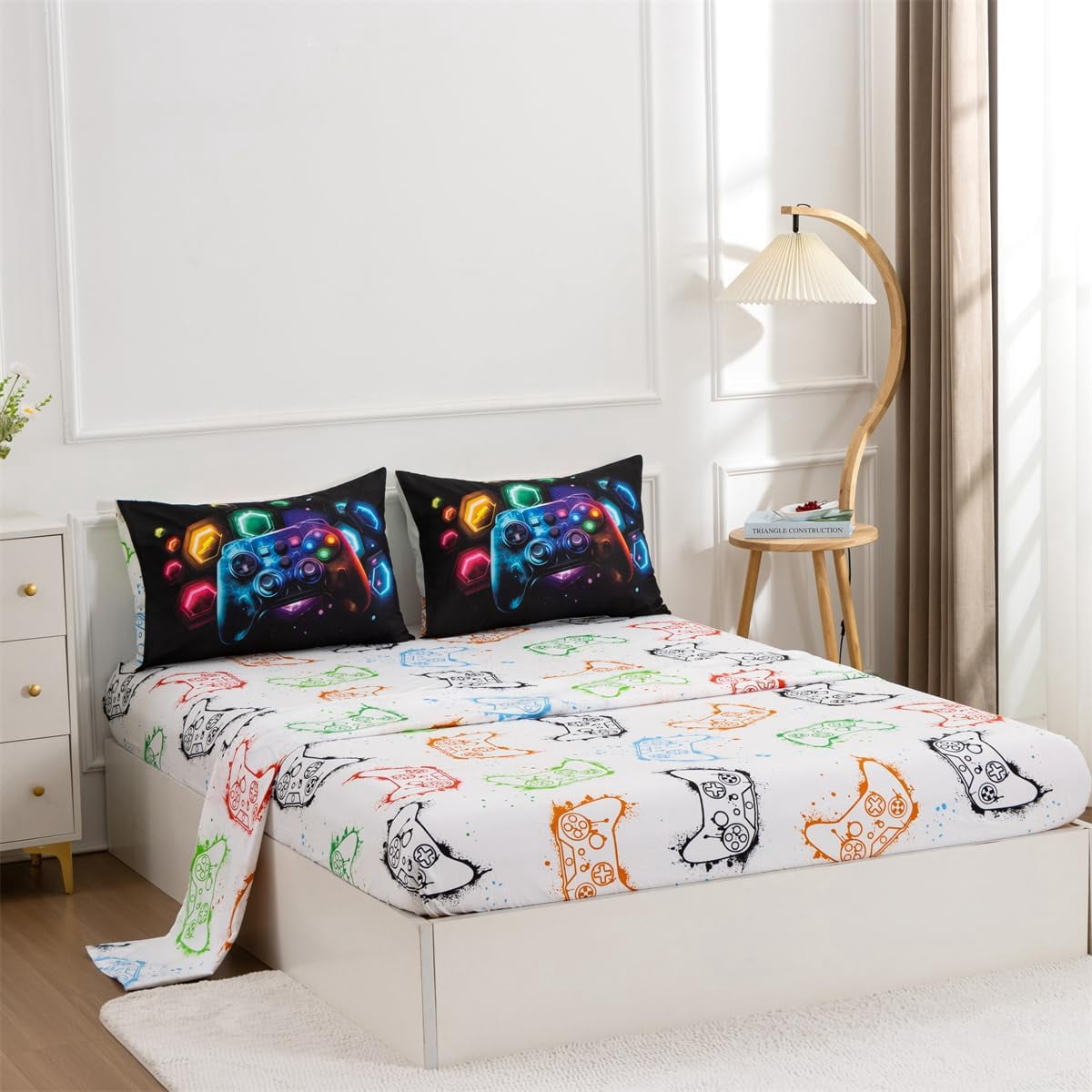 Heavyweight Warmth Game Console Comforter Set for Boys Girls Kids Space Universe Gaming Geometric Lightweight Microfiber Gamer Bedding S... - Hypoallergenic Ultra-Fluffy Quilt for Winter Detail