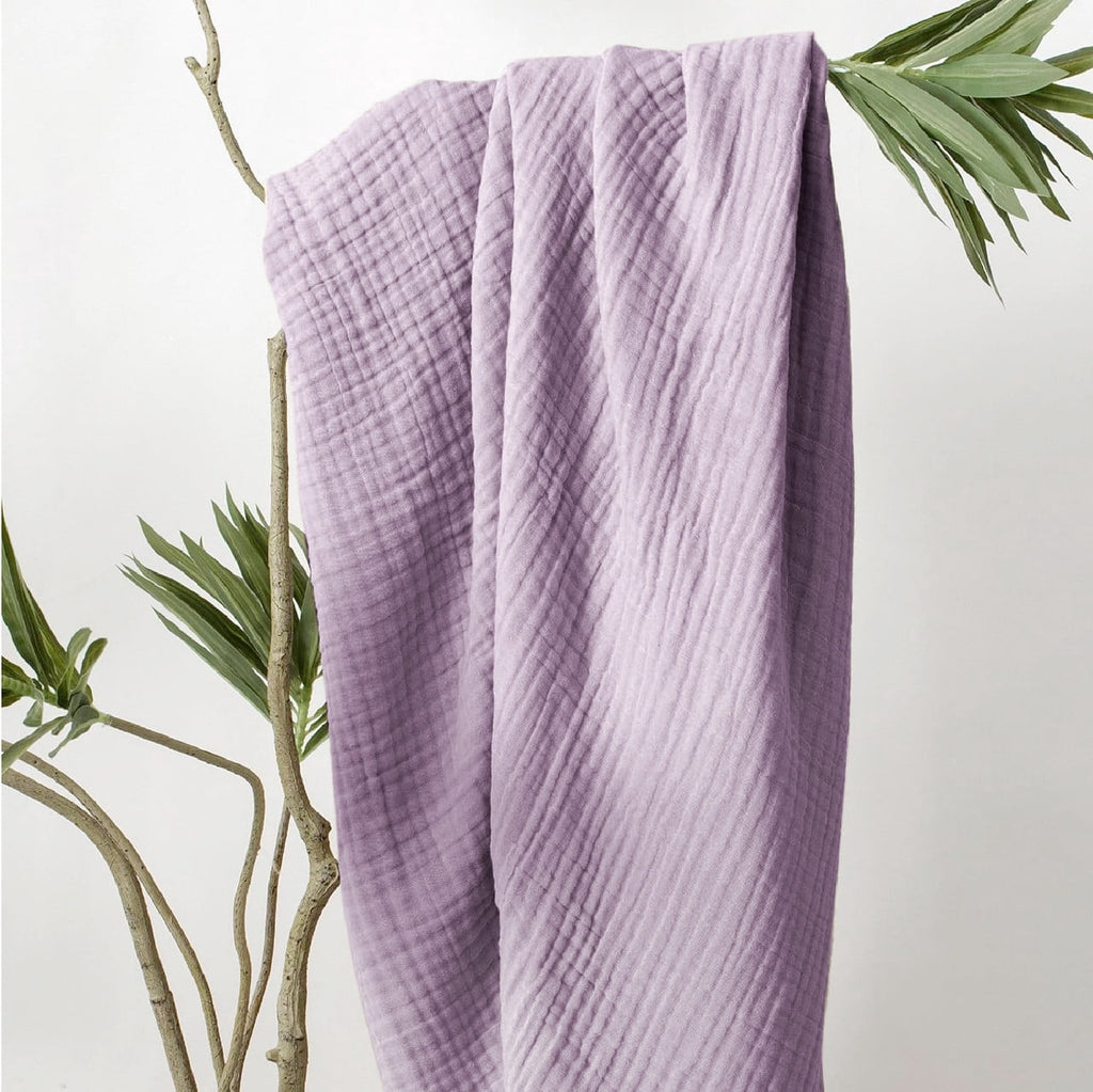 Cozy Fleece 100% Cotton Muslin Blanket Large 50" x 70", 6 Layers Lightweight and Breathable Throw Blankets for Couch, Soft Coolin... - Cozy Fleece Throw Blanket for Couch & Bed Detail