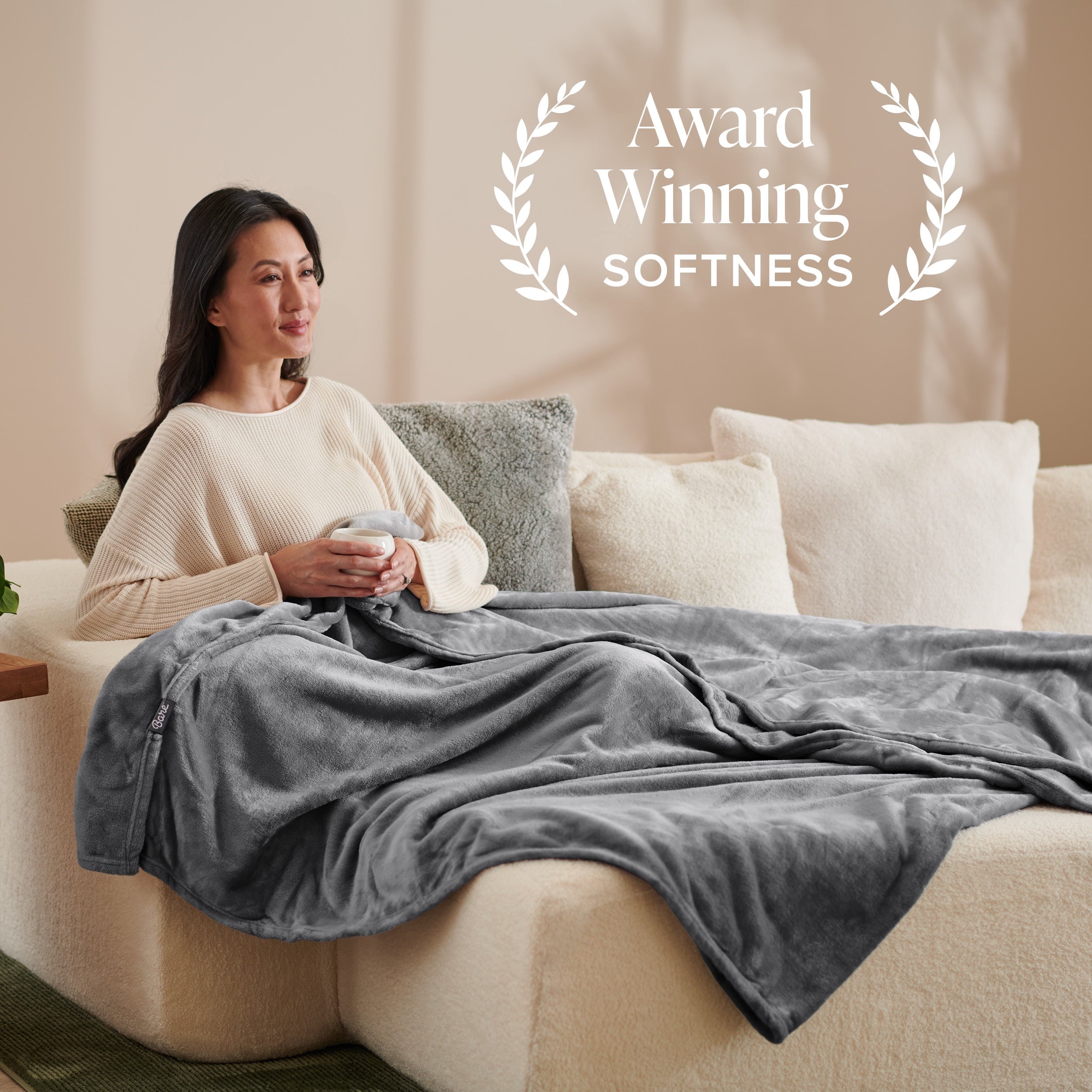 Super Soft Flannel Microplush Fleece Blanket - 300 GSM - Fuzzy Microfleece - Soft & Plush - Full/Queen, Gray - Cozy Fleece Throw Blanket for Couch & Bed Detail