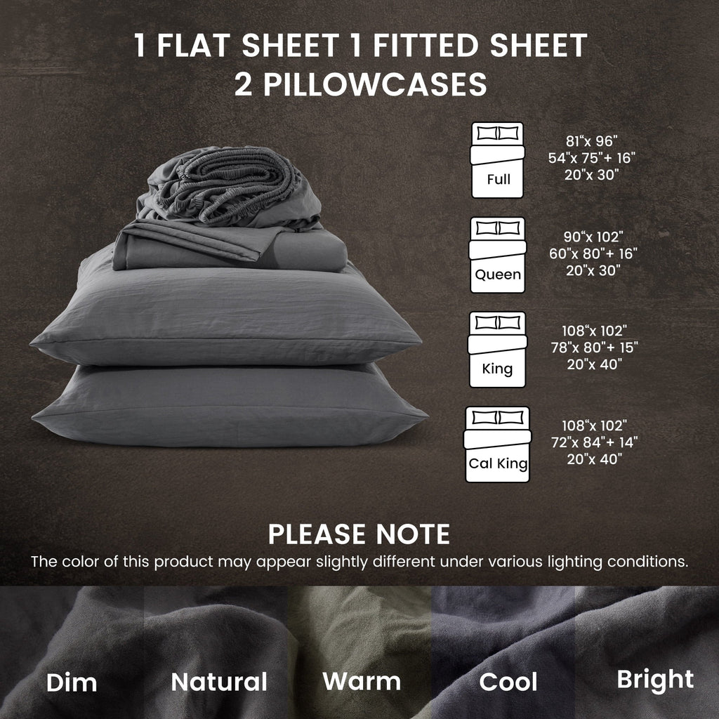 Breathable Luxury Bed Sheets - Full Size Bed Sheets - Washed Microfiber - 4 Piece Hotel Luxury Bedding Sheets with Fitted Sheet, Flat S... - Premium Ultra-Soft Pillowcase Pair for Sleeping Detail